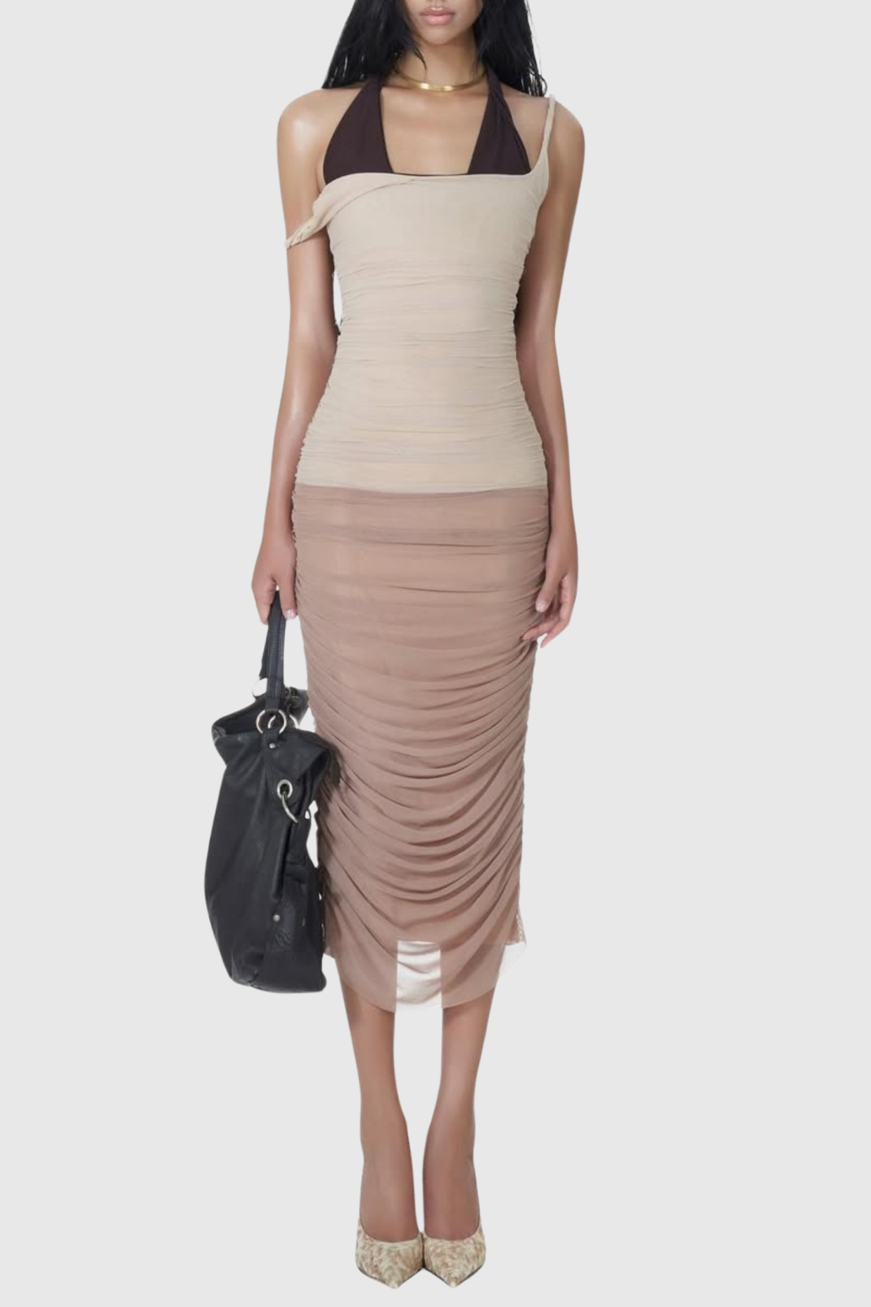QuaviaMeshRuchedMidiDress_3 MESH RUCHED MIDI DRESS FOR EVENING