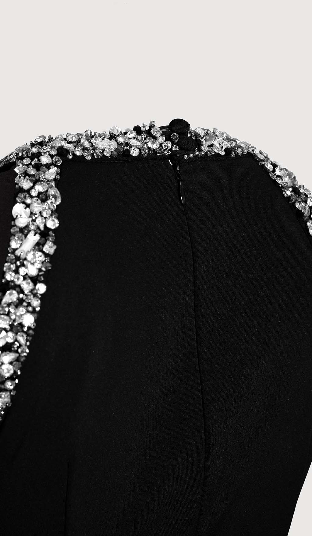 RHINESTONE BLACK SUNDRESS FOR EVENTS