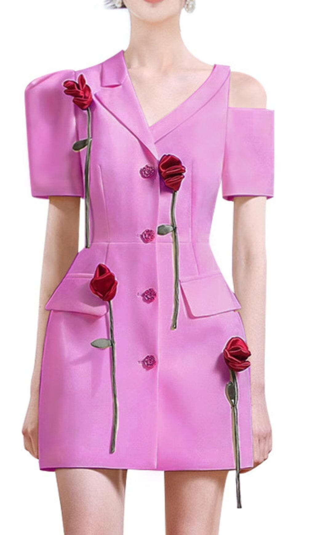 ROSE ASYMMETRIC JACKET DRESS PINK PARTY
