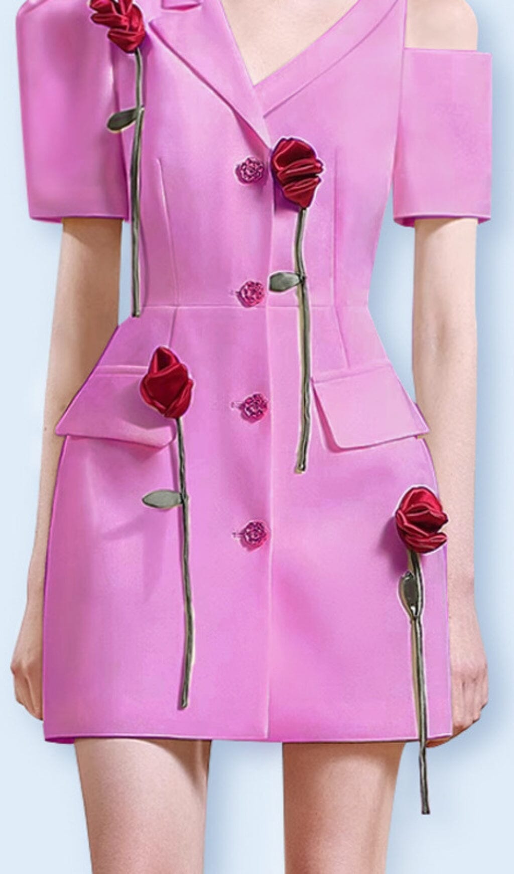 ROSE ASYMMETRIC JACKET DRESS PINK PARTY