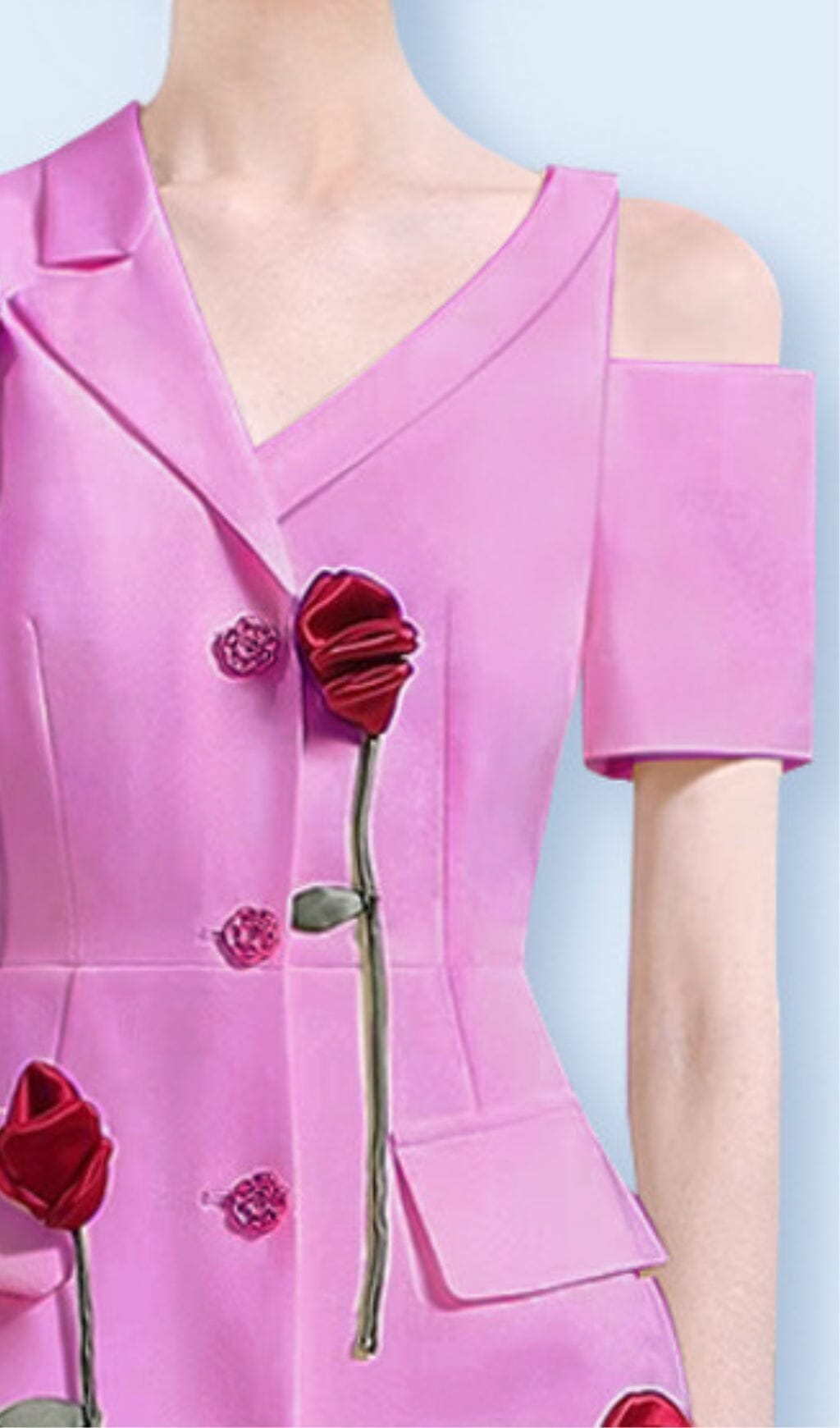 ROSE ASYMMETRIC JACKET DRESS PINK PARTY