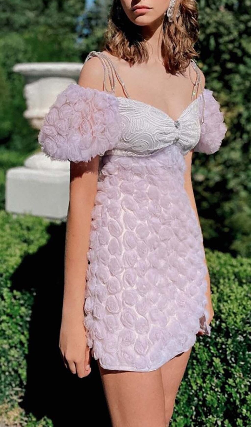 LILAC ROSE EMBELLISHED MINI DRESS FOR COCKTAIL PARTY