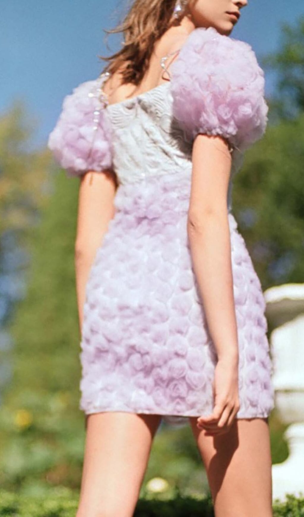 LILAC ROSE EMBELLISHED MINI DRESS FOR COCKTAIL PARTY