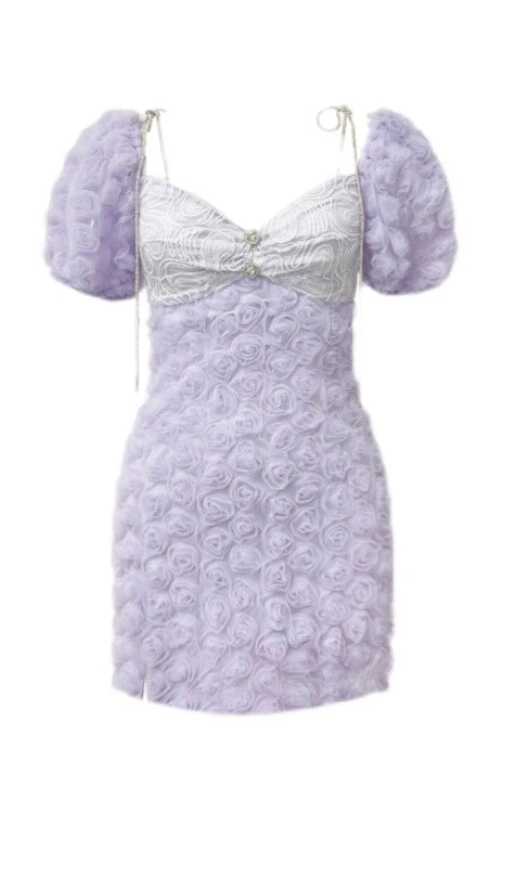 LILAC ROSE EMBELLISHED MINI DRESS FOR COCKTAIL PARTY