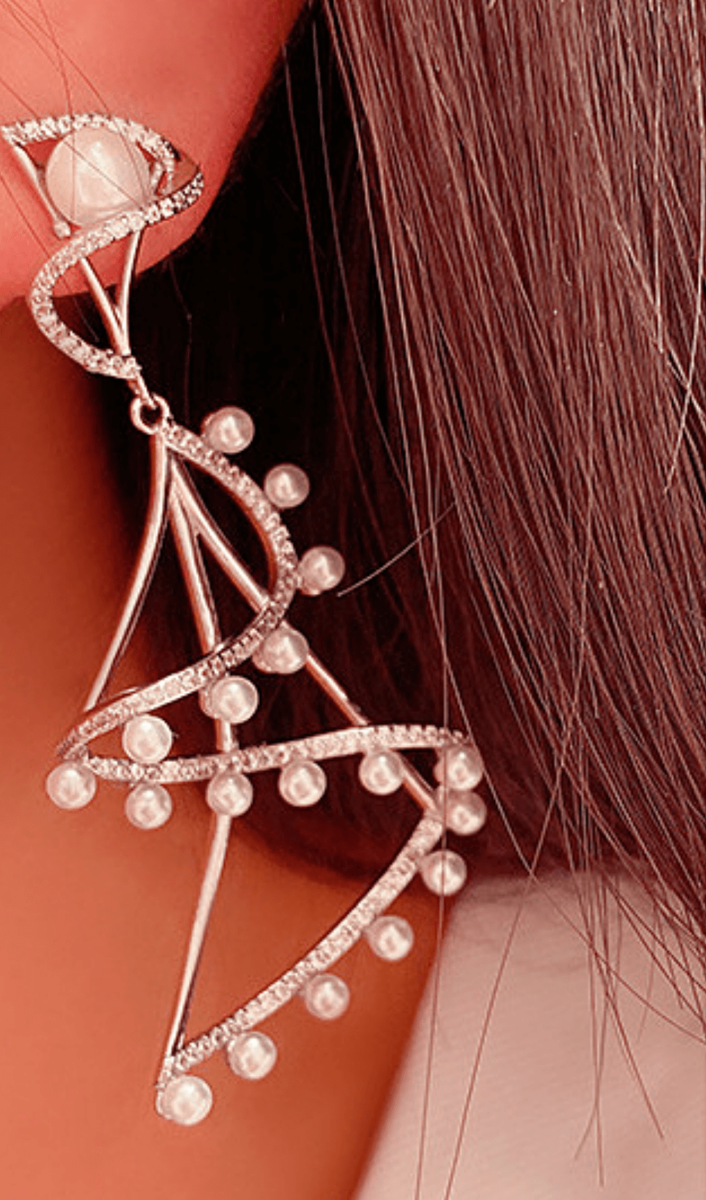 ROTATING BALLET PEARL EARRINGS FOR WEDDING