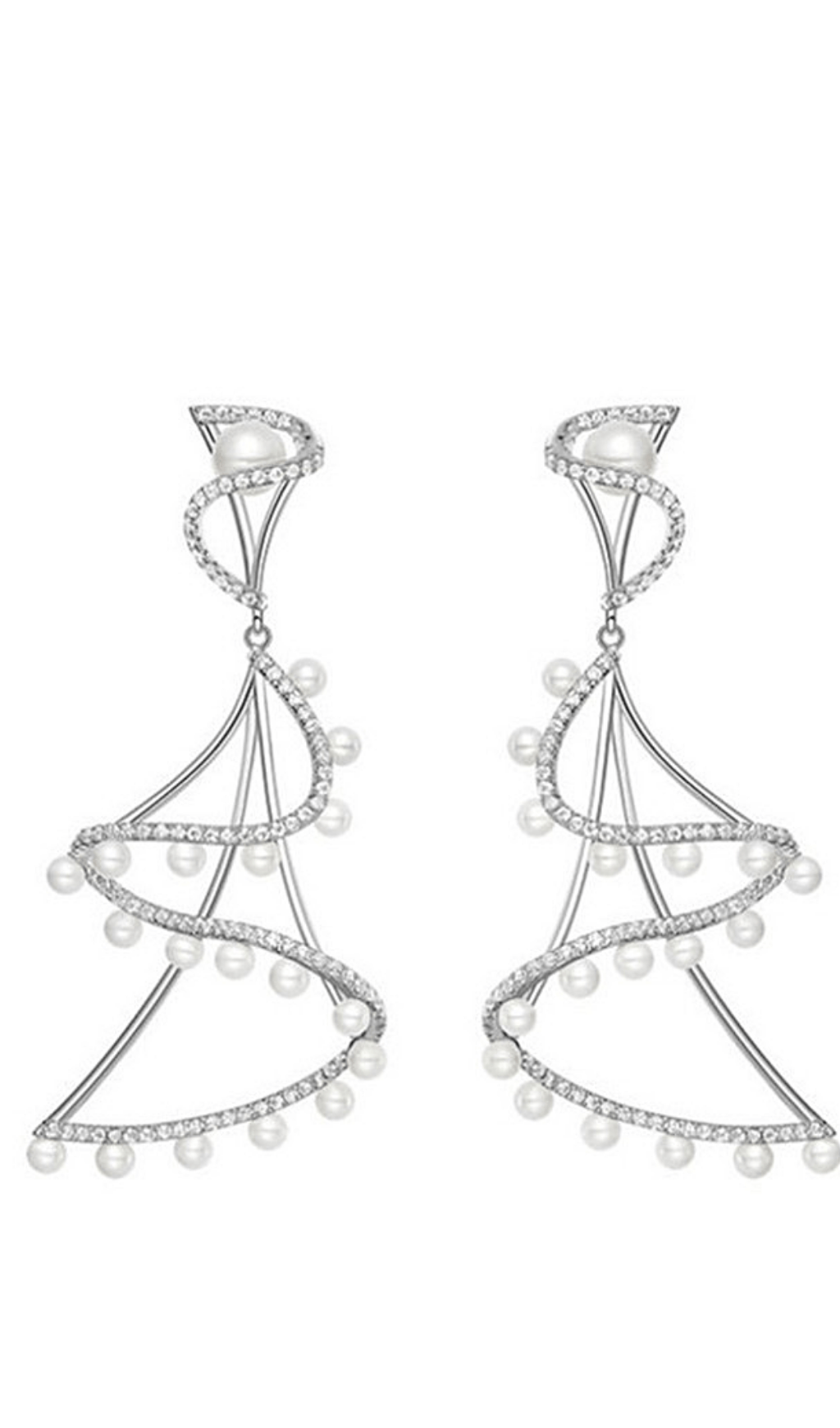 ROTATING-BALLET-PEARL-EARRINGS ROTATING BALLET PEARL EARRINGS FOR WEDDING
