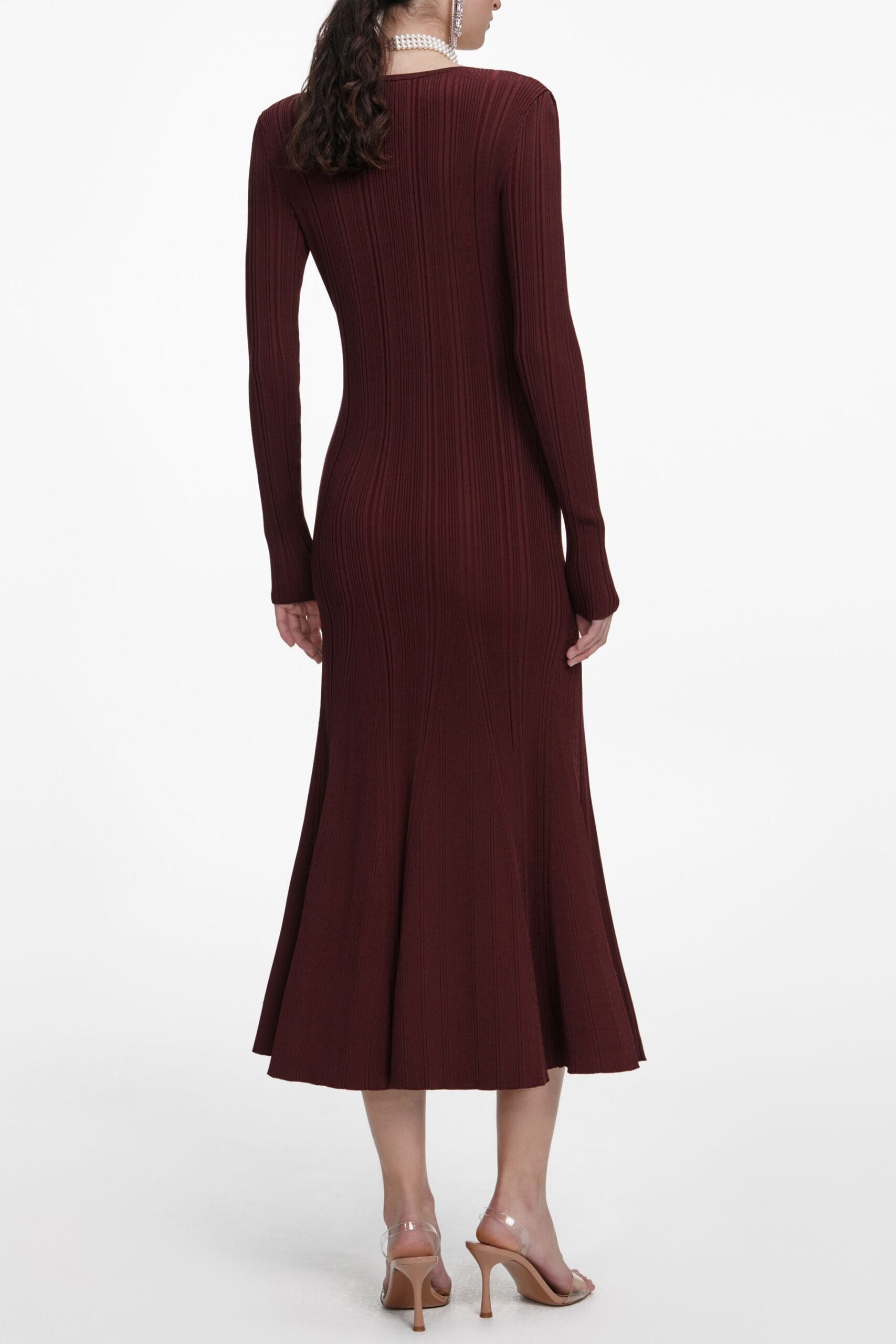 APPHA BROWN LACE KNIT MIDI DRESS, WEDDING GUEST
