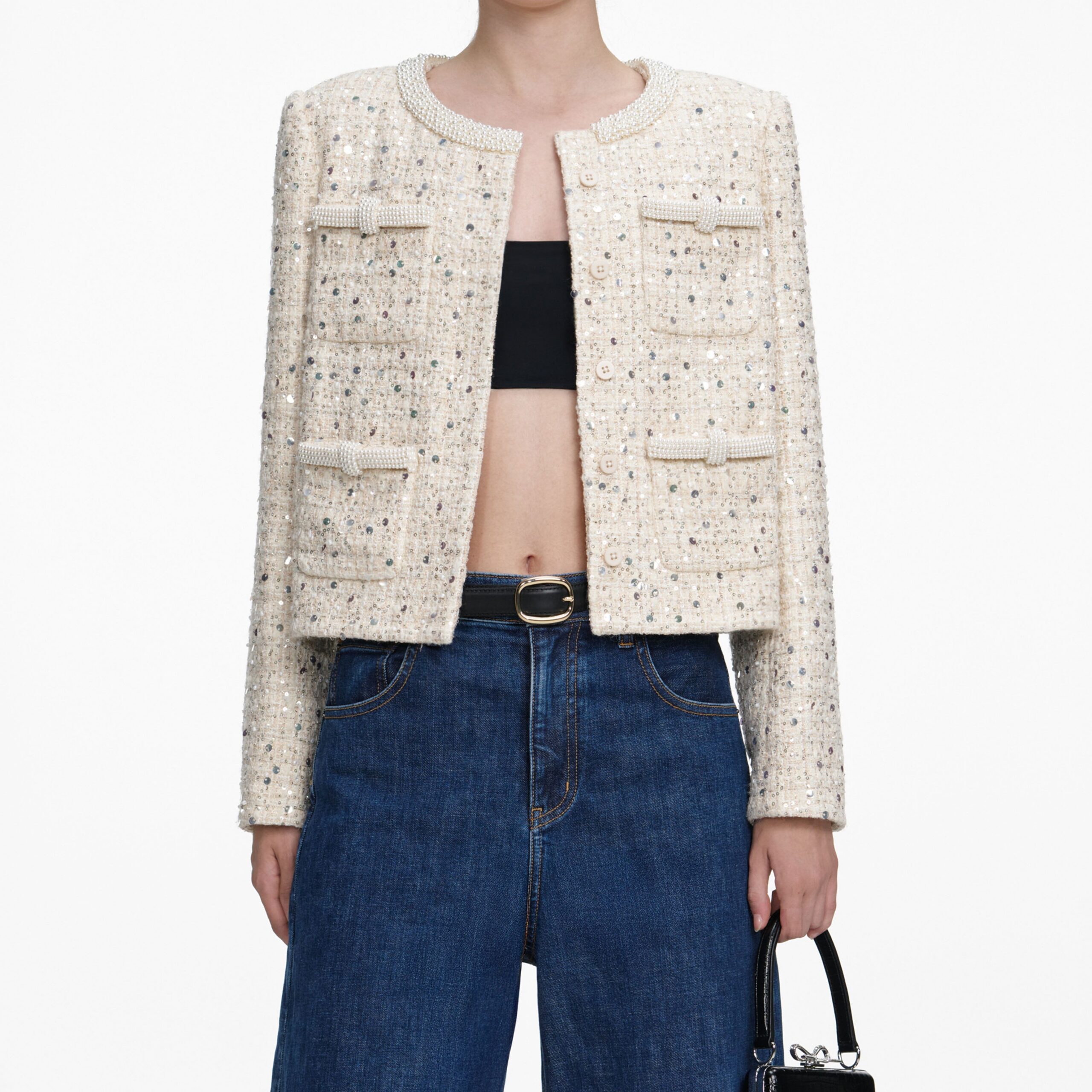 LILLIAN CREAM BOUCLE JACKET | EMBELLISHED WEDDING BLAZER