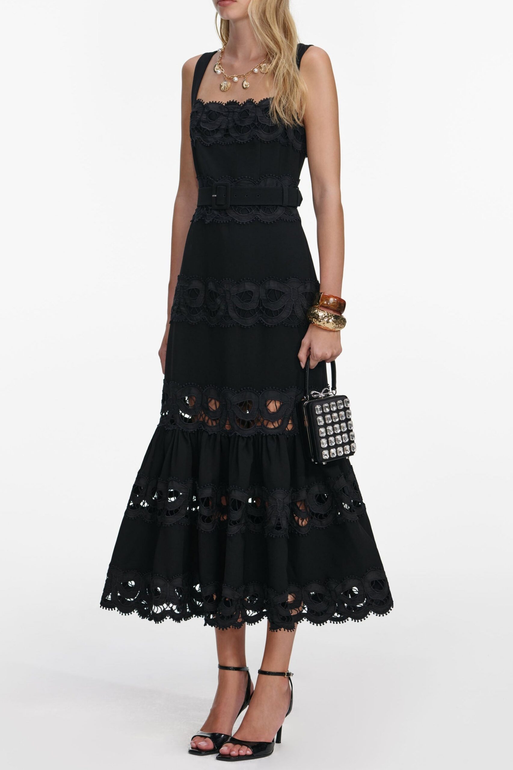 BLACK CREPE MIDI DRESS: ELEGANT WORK & COCKTAIL