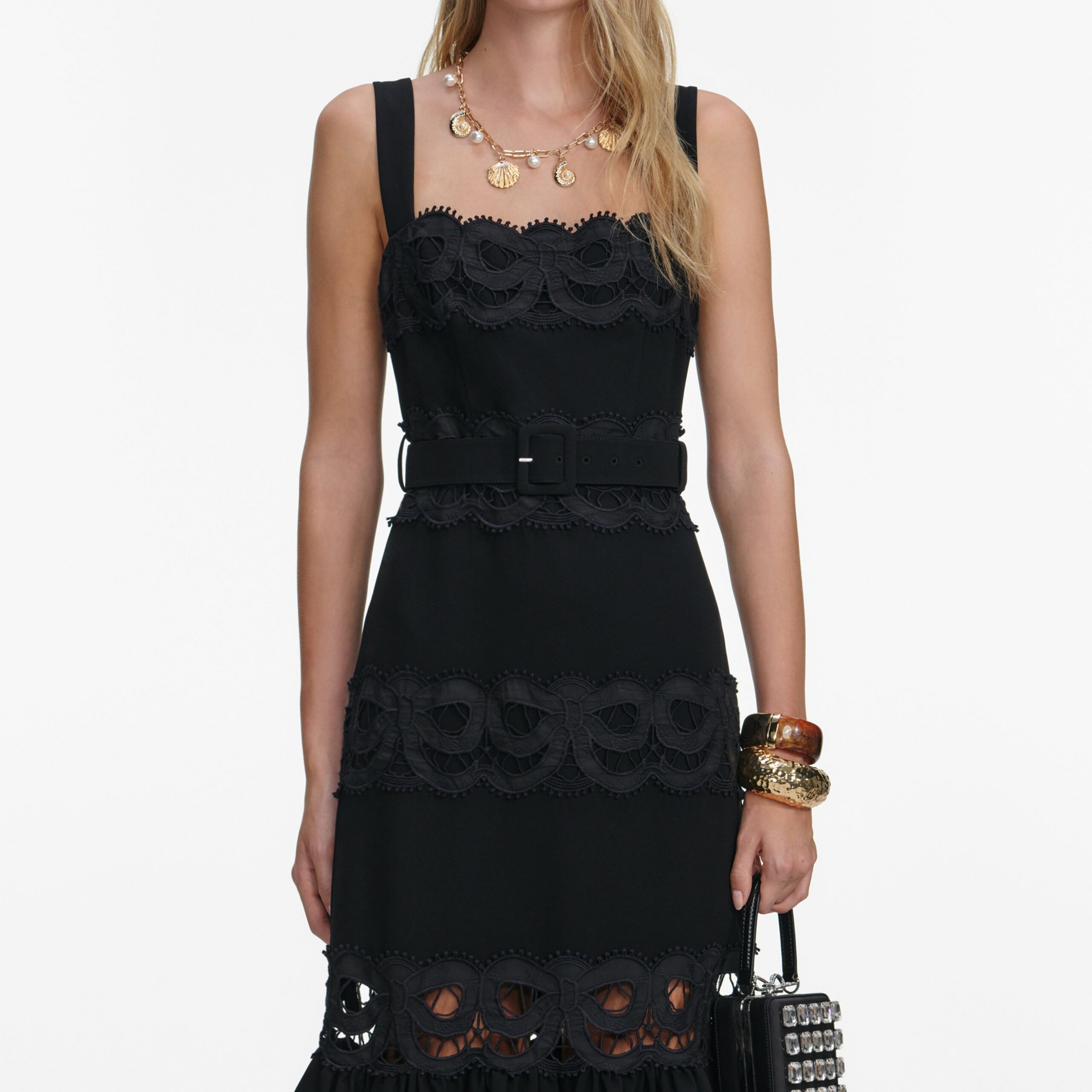 BLACK CREPE MIDI DRESS: ELEGANT WORK & COCKTAIL