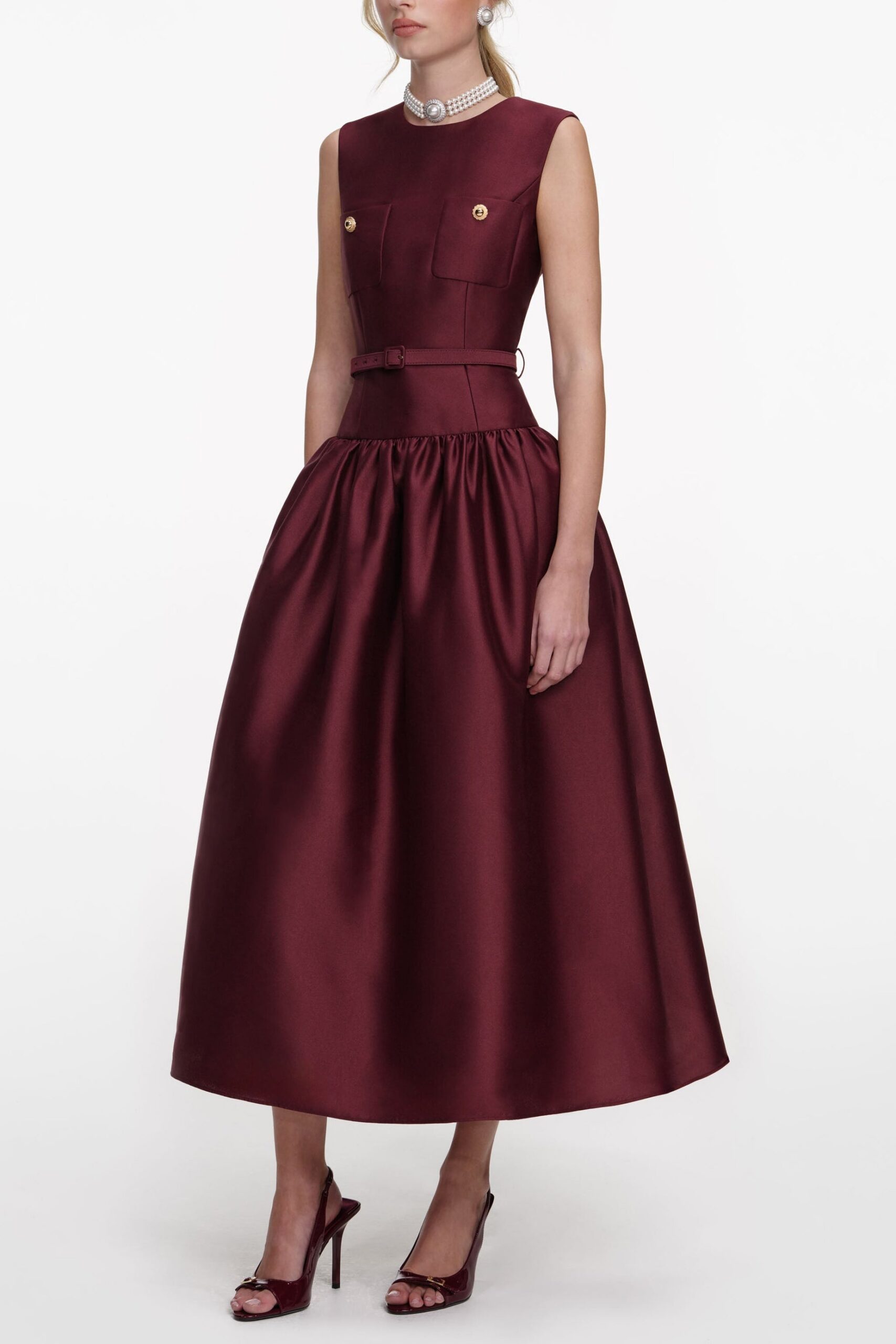 JOCELYN BURGUNDY STRAPLESS BOWKNOT MAXI DRESS