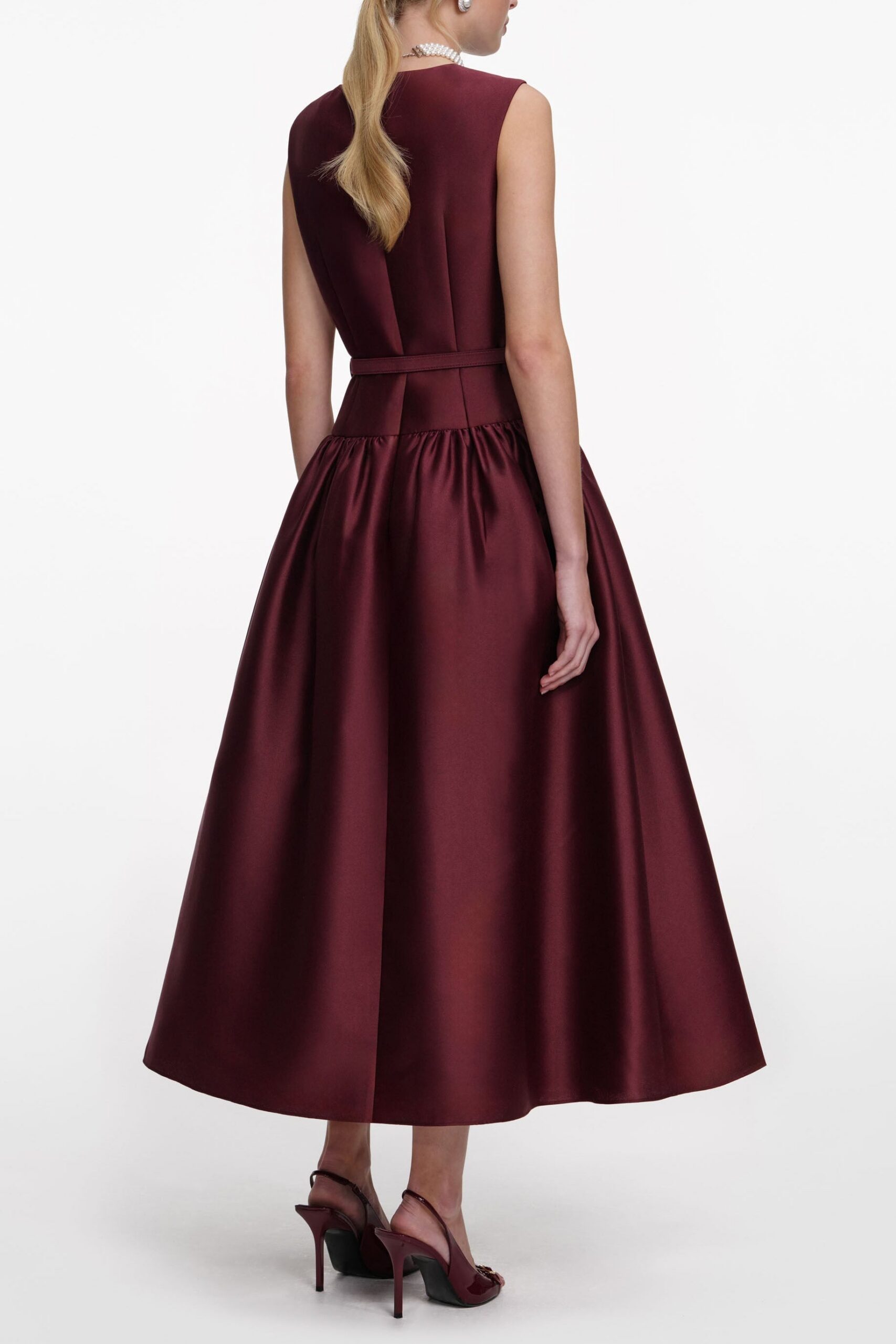 JOCELYN BURGUNDY STRAPLESS BOWKNOT MAXI DRESS