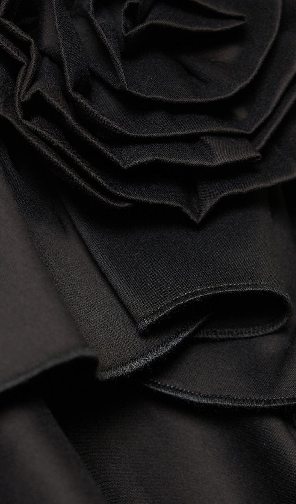 RUFFLE HALTER CROP TOP BLACK PARTY WEAR