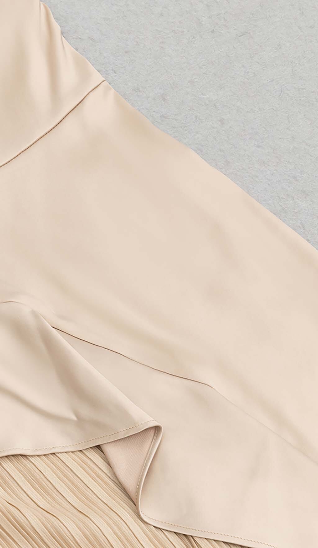 RUFFLED KHAKI MAXI DRESS, ELEGANT OCCASION