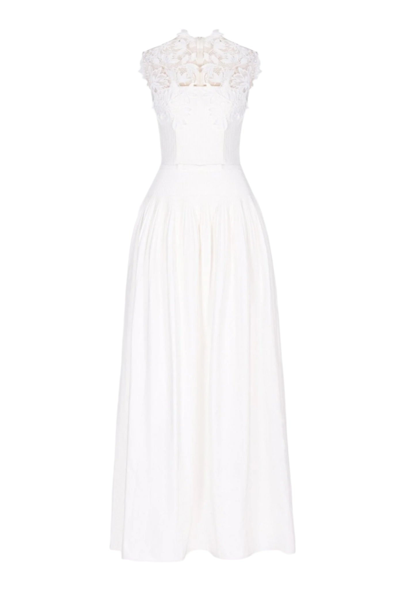 FLORAL LACE SLEEVELESS MAXI DRESS, A-LINE WEDDING GUEST