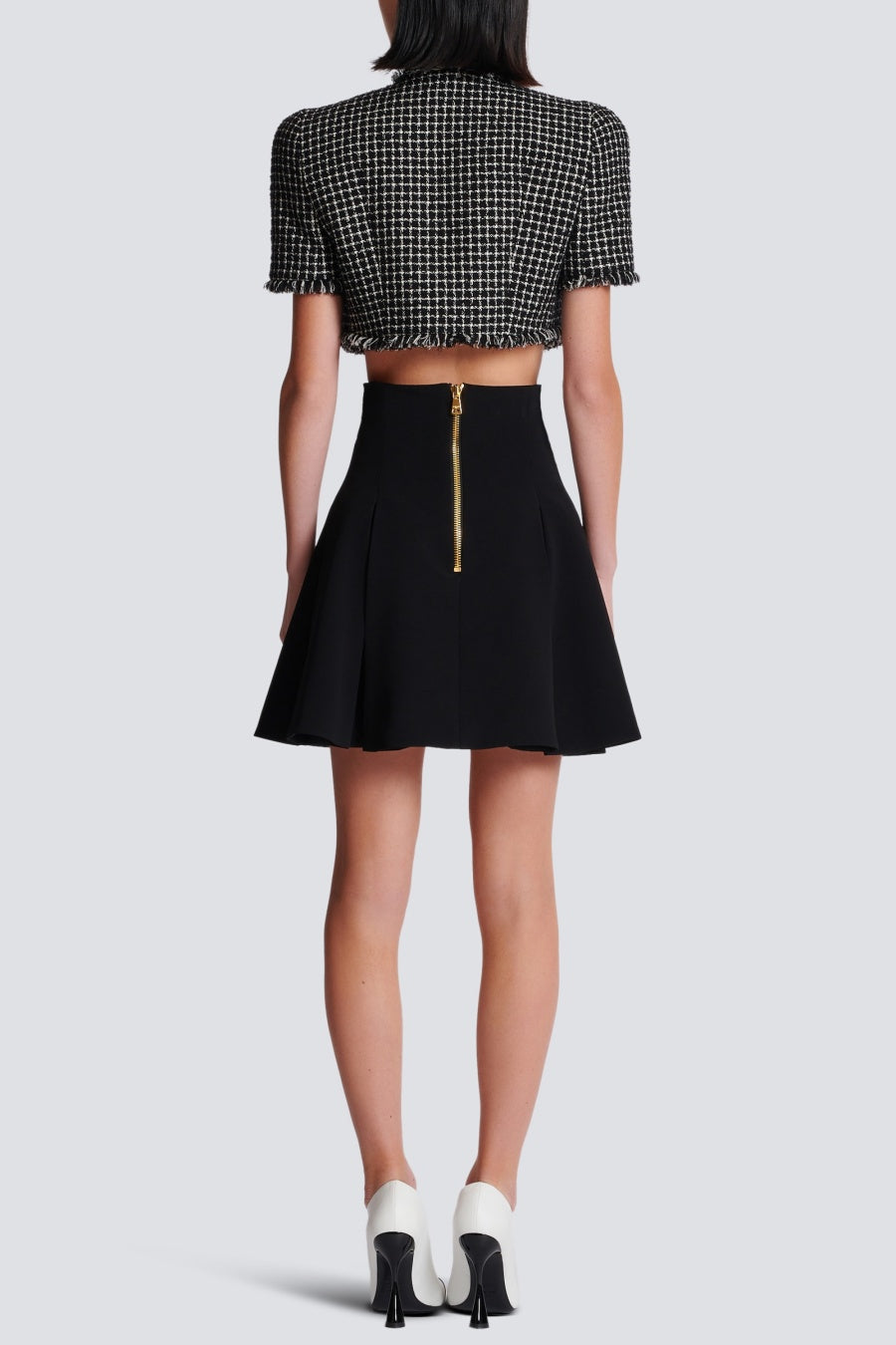 RAYNE GOLD BUTTON MINI SKIRT, PARTY WEAR