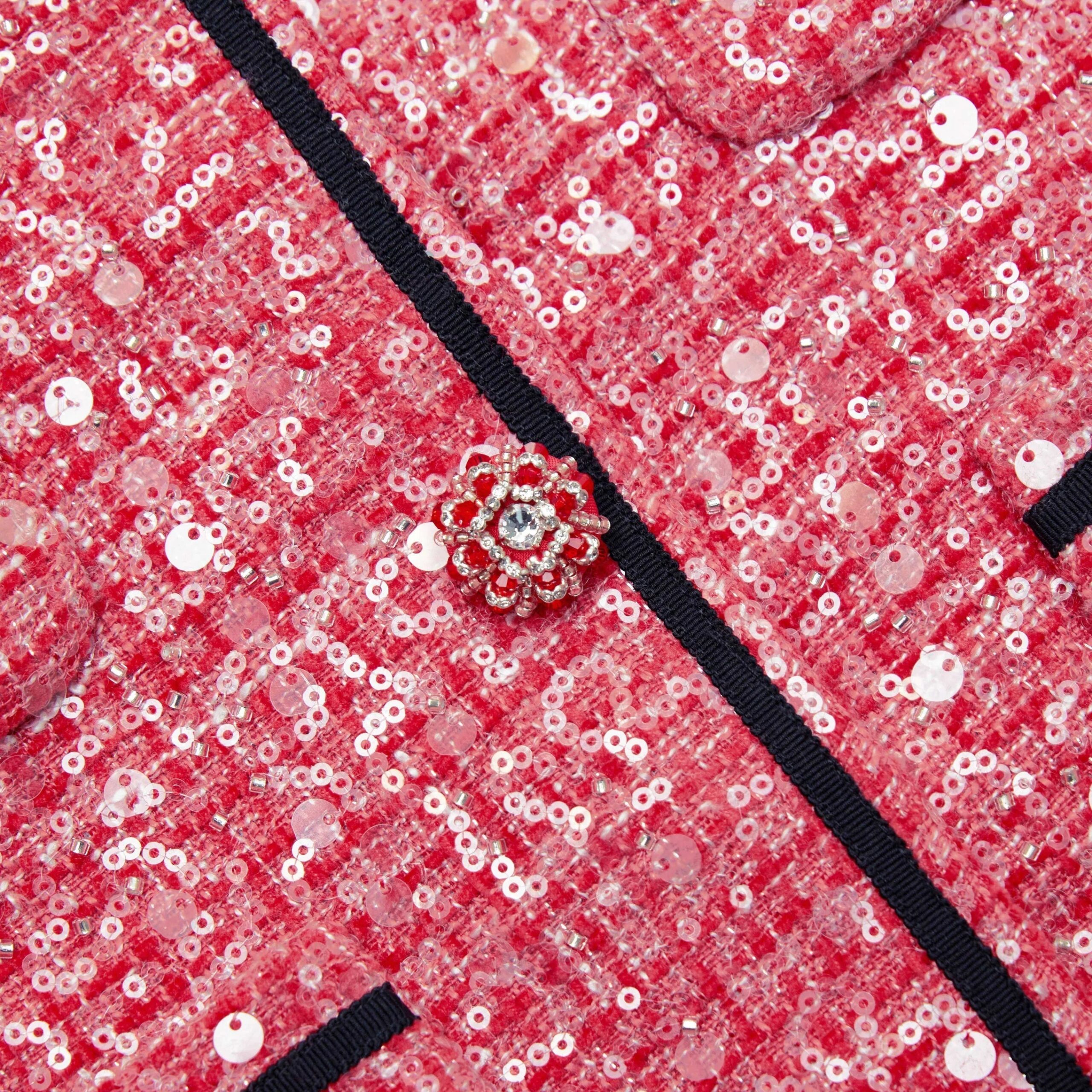 RED BOUCLE BLAZER FOR EVENTS