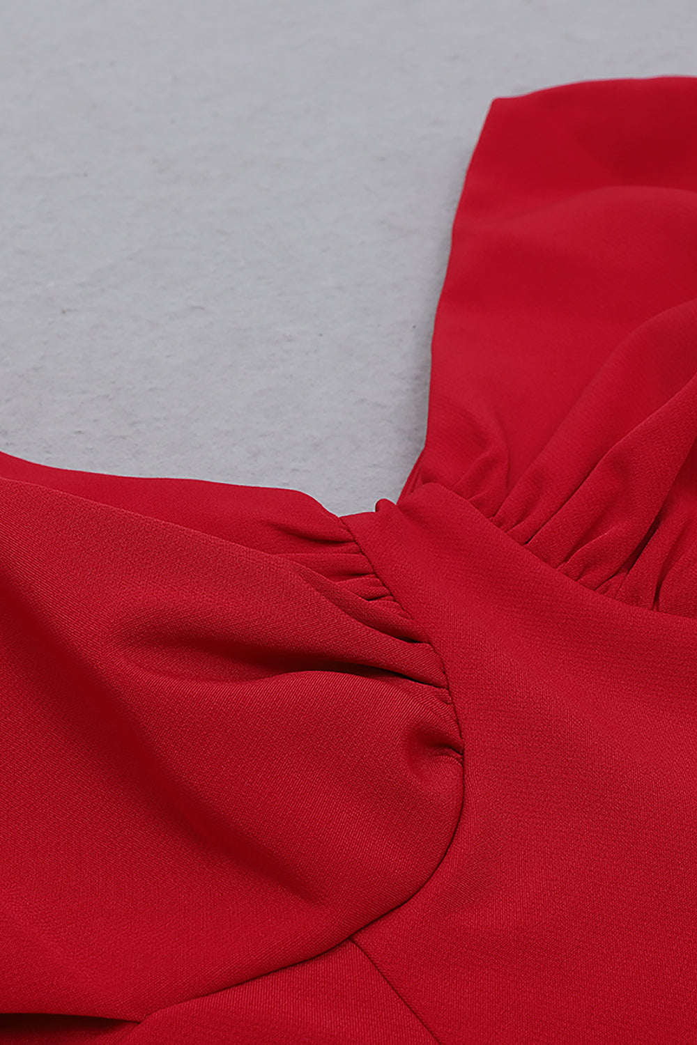 RED OFF-SHOULDER PLEATED A-LINE PARTY DRESS