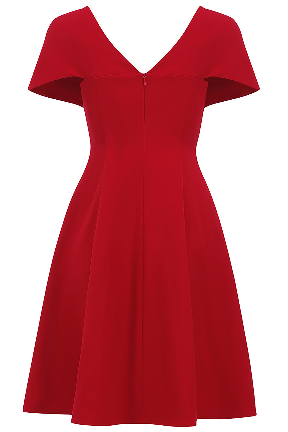 RED OFF-SHOULDER PLEATED A-LINE PARTY DRESS