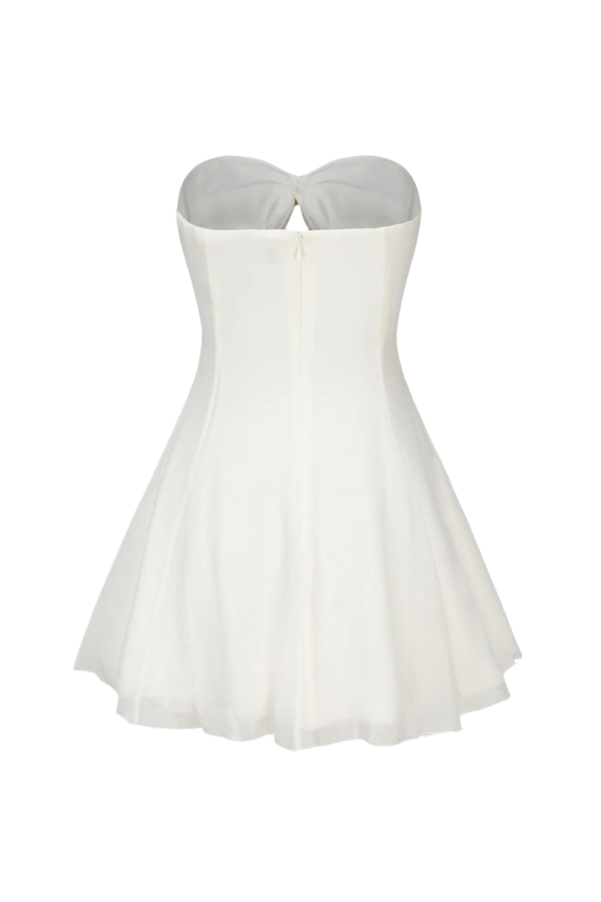 STRAPLESS WHITE CUTOUT MINI DRESS FOR PARTY