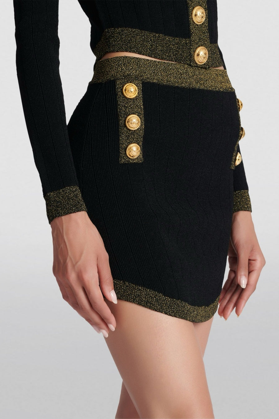 RYVIA BUTTON-FRONT KNIT MINI SKIRT, CASUAL