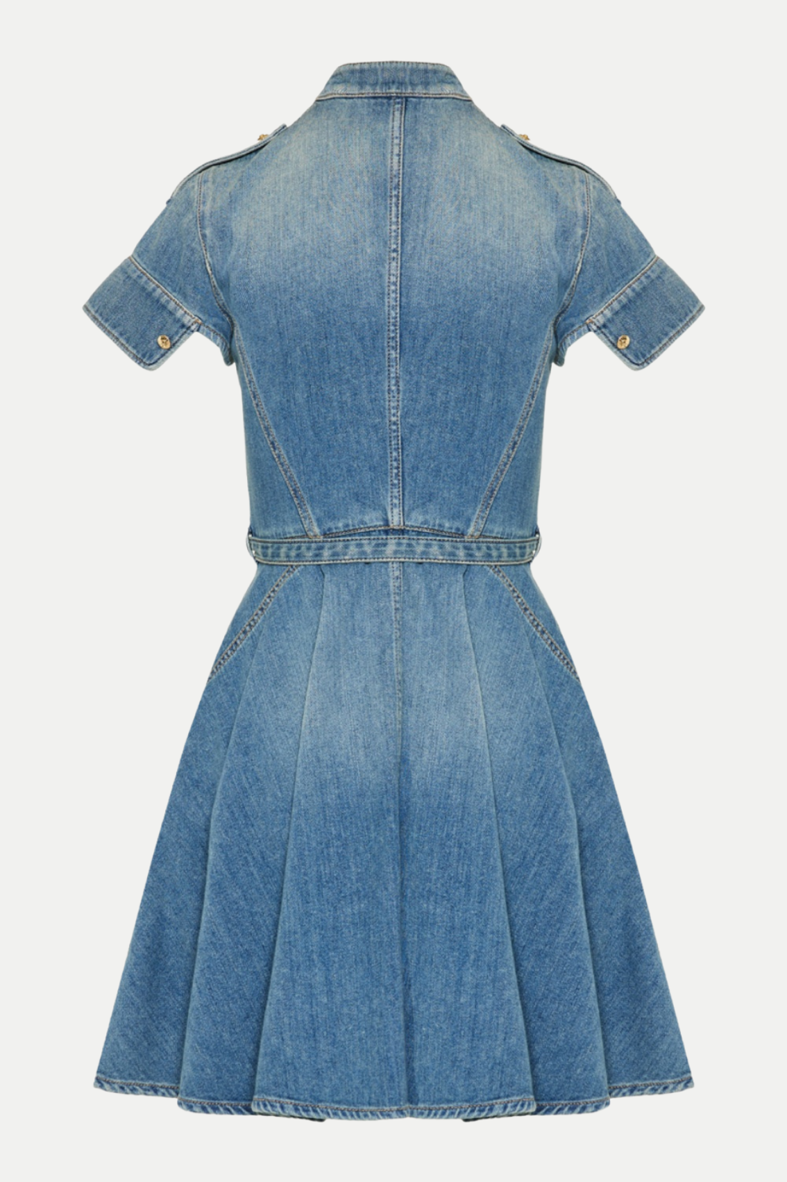 RIGBY BELTED DENIM MINI DRESS FOR CASUAL OCCASIONS