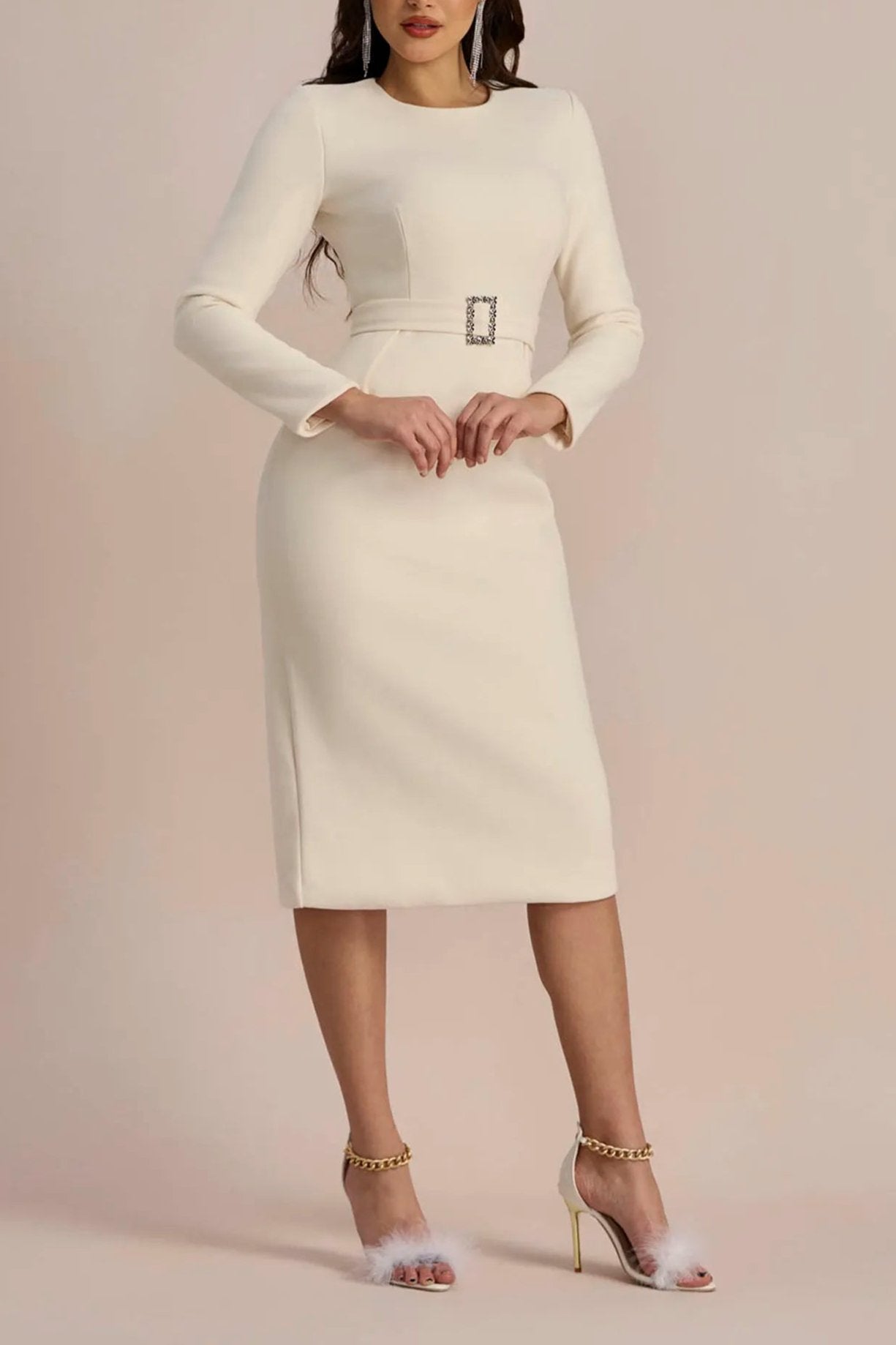 ROBERTA LONG SLEEVE CAPE DRESS SET FOR EVENING