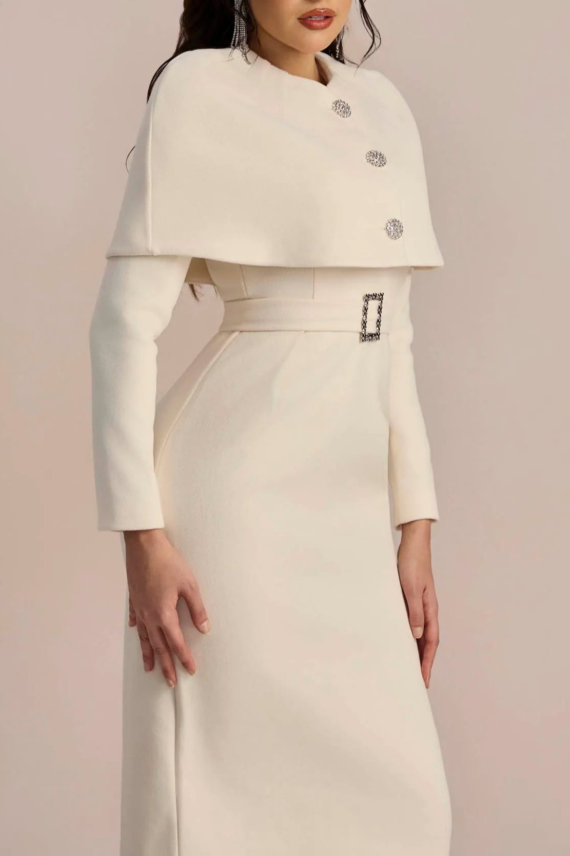 ROBERTA LONG SLEEVE CAPE DRESS SET FOR EVENING