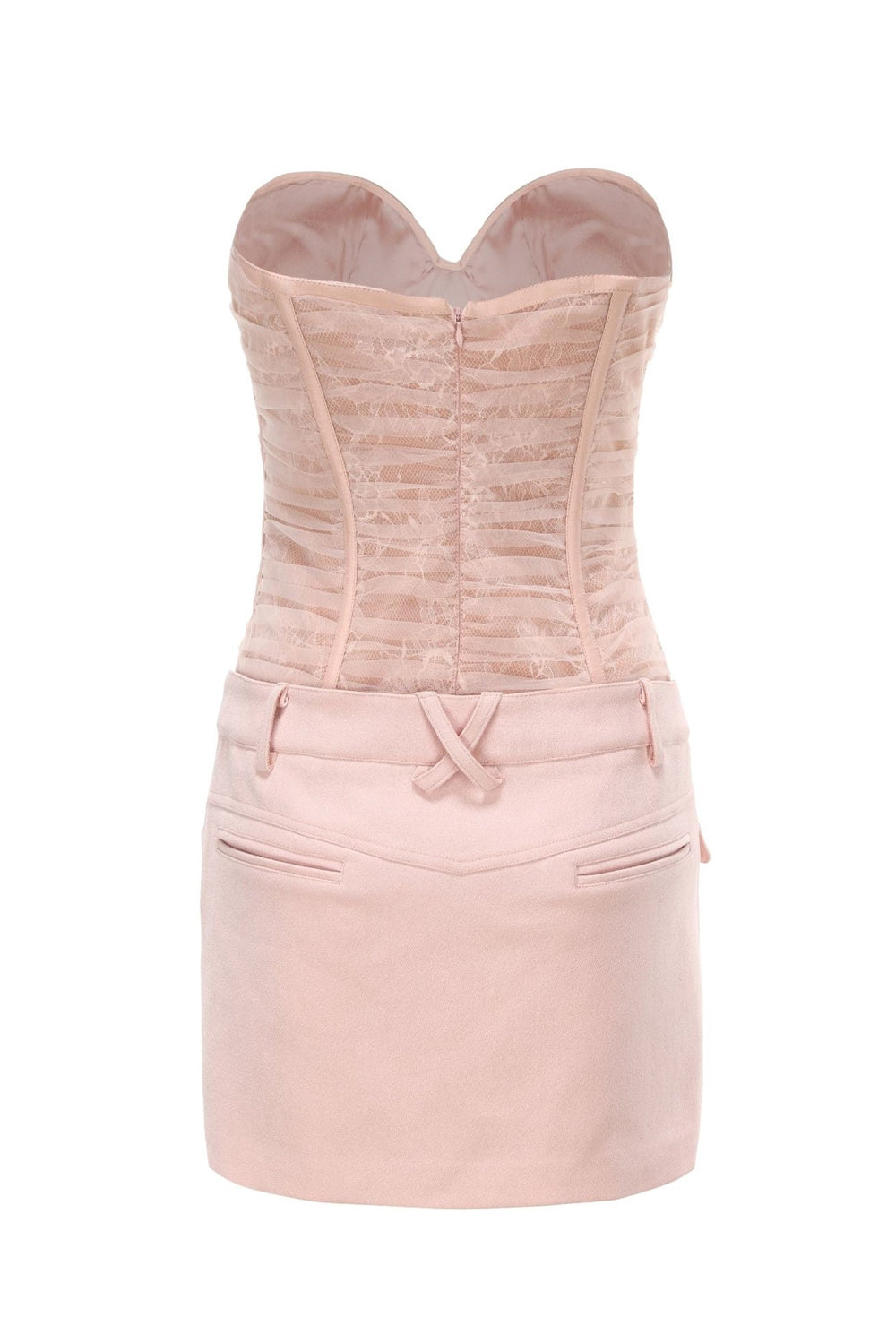 ROLYN RUCHED STRAPLESS MINI DRESS - PINK