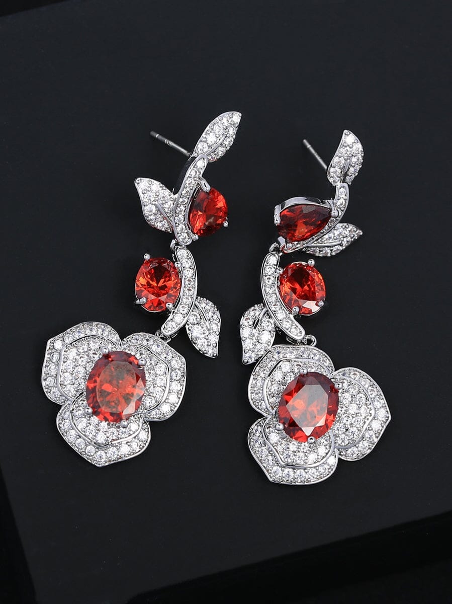 AZORITE ROSE GEM DROP EARRINGS FOR WEDDING