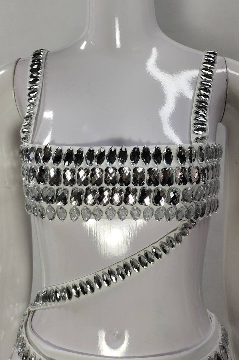 DIAMANTE BANDAGE BODYCON PARTY SET