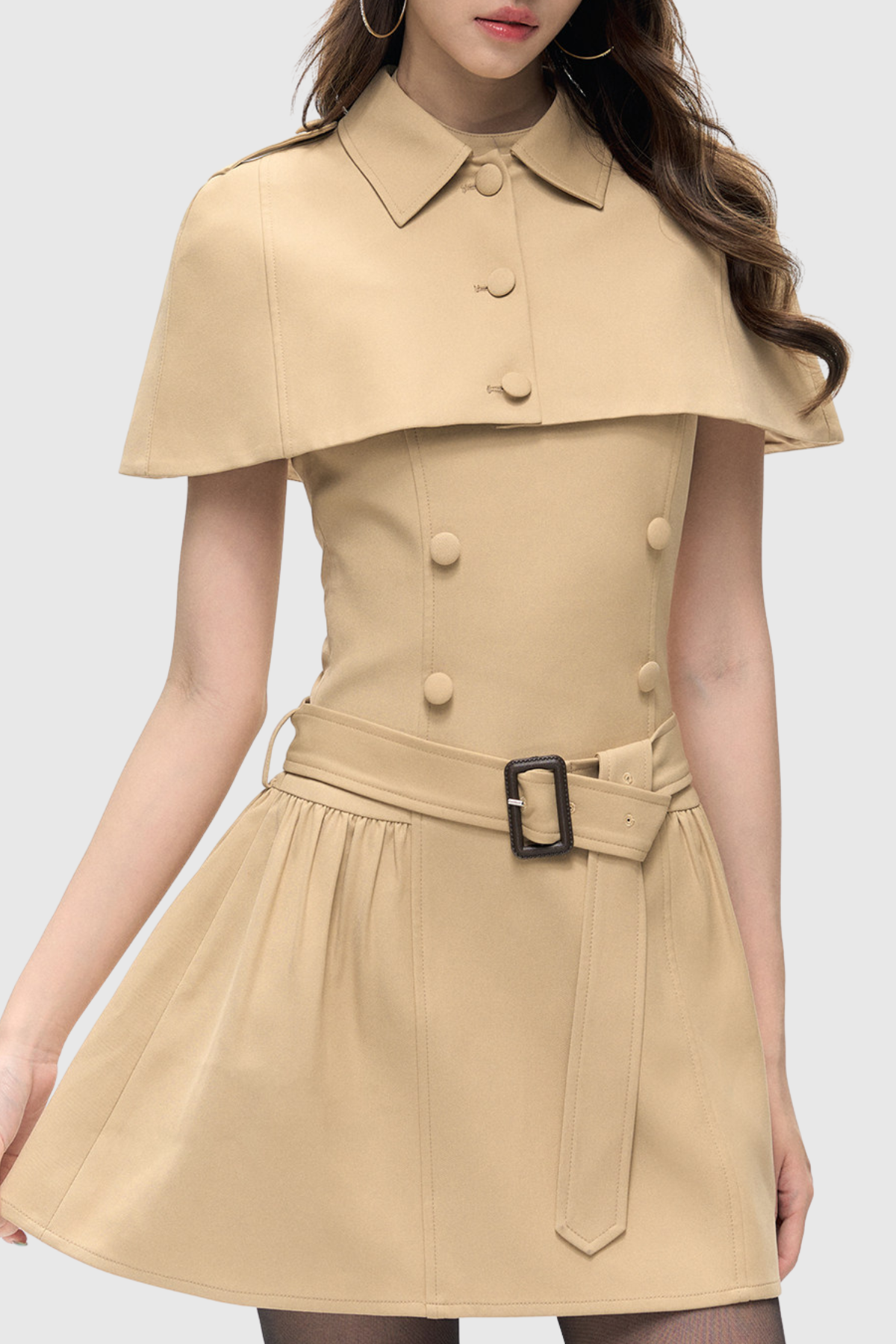 RYLK BUTTON CAPE SET: MINI DRESS WEDDING OUTFIT
