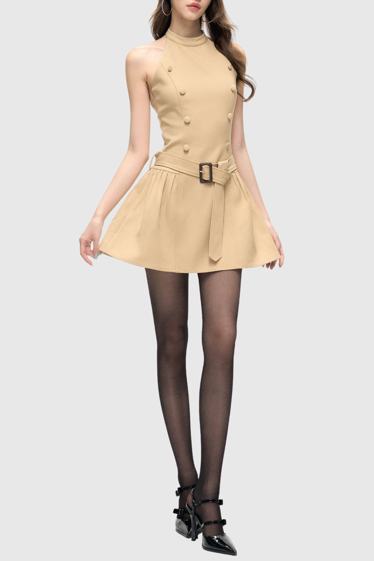 RYLK BUTTON CAPE SET: MINI DRESS WEDDING OUTFIT