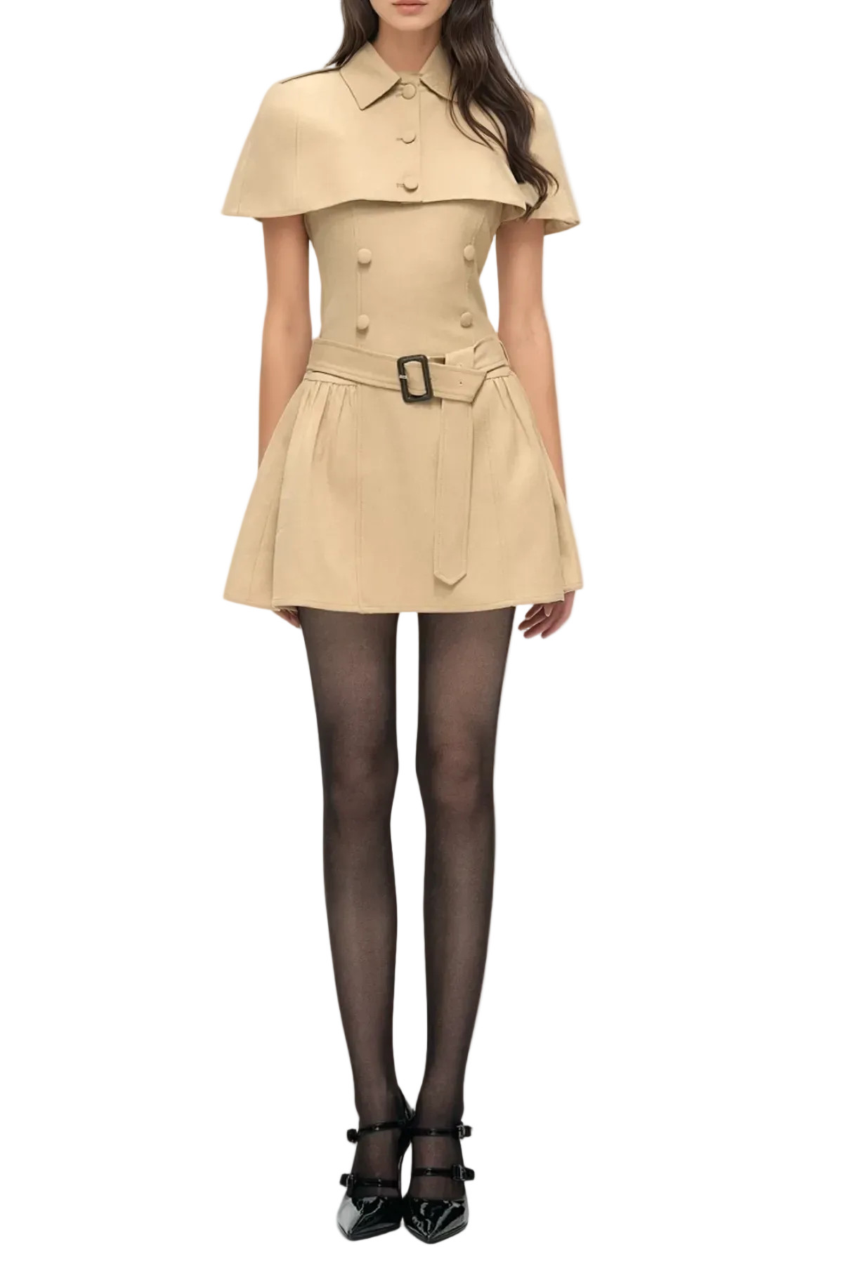 Ryker_Buttoned_Cape_Mini_Dress_Set4 RYLK BUTTON CAPE SET: MINI DRESS WEDDING OUTFIT