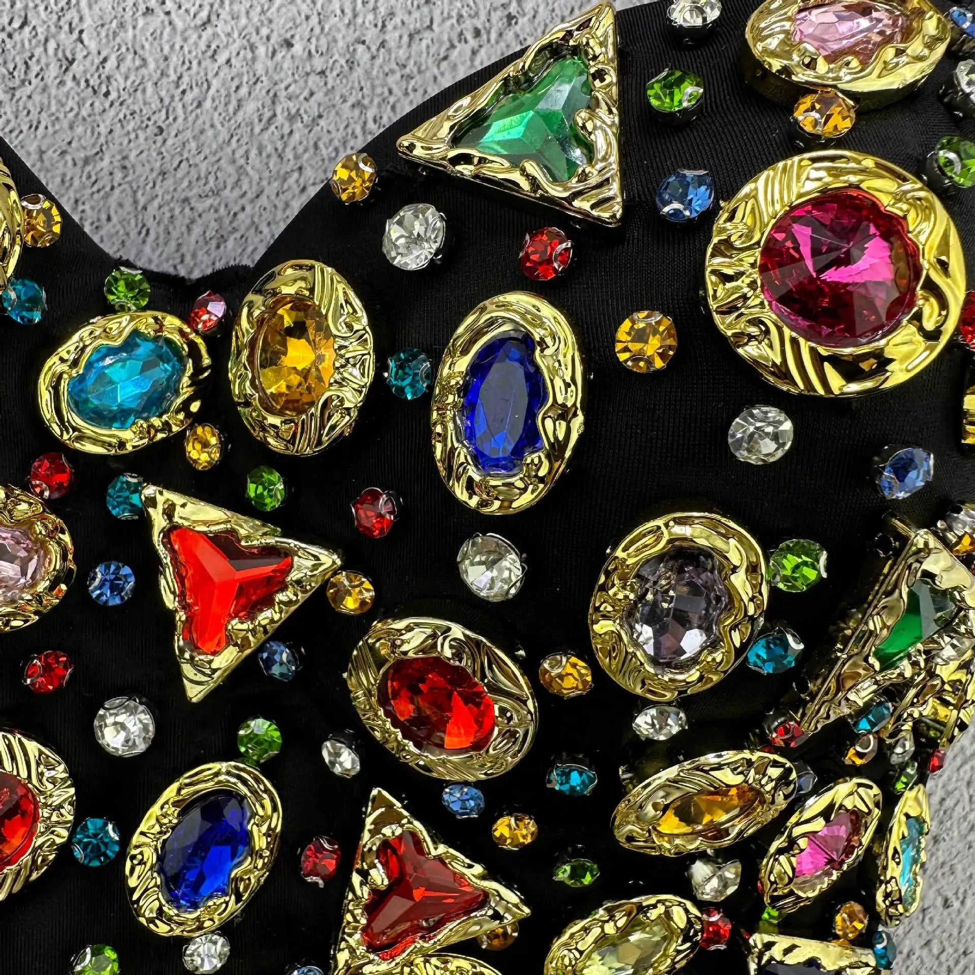 COLORFUL STONE CORSET TOP FOR PARTY