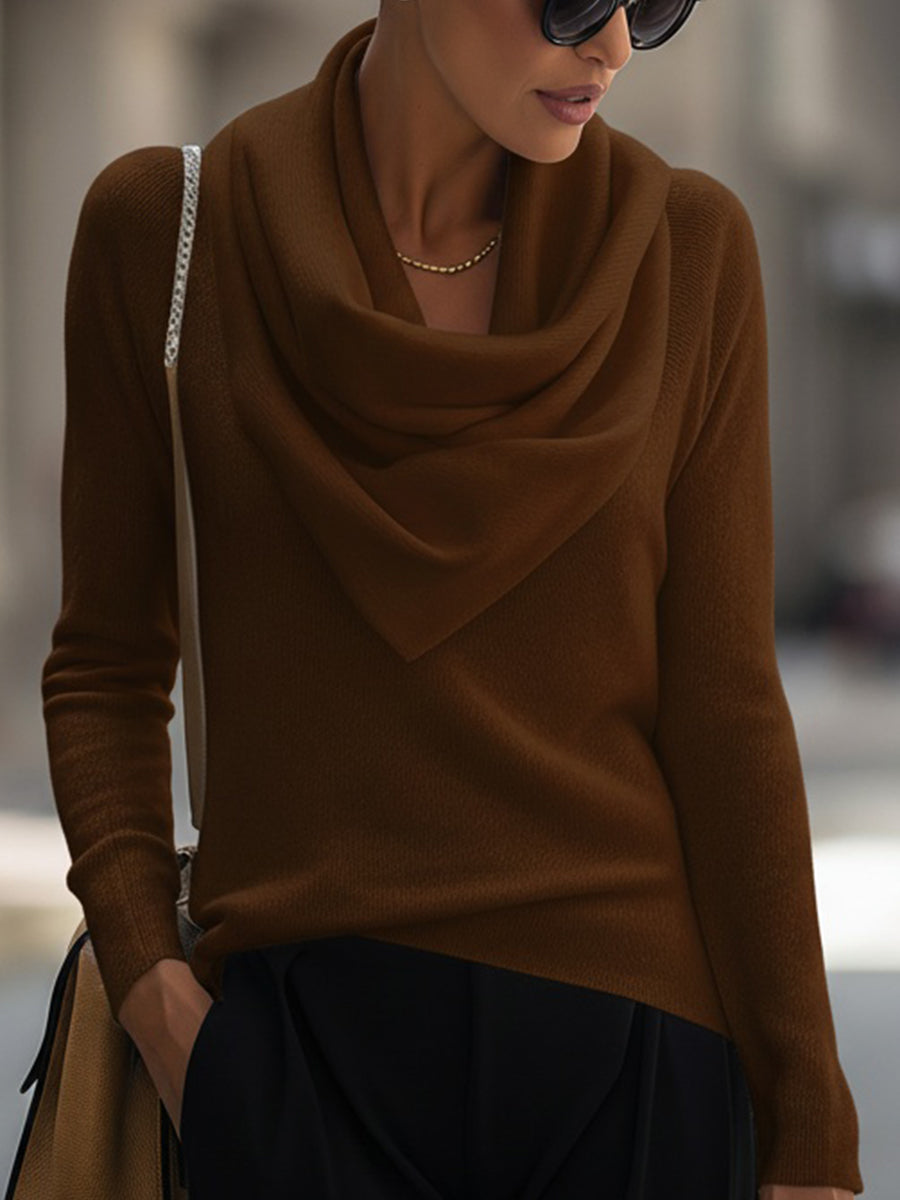 S5-2_07e01135-fe75-467a-abe3-62eee54ae98b DRAPED COWL NECK LONG SLEEVE TOP FOR EVENING