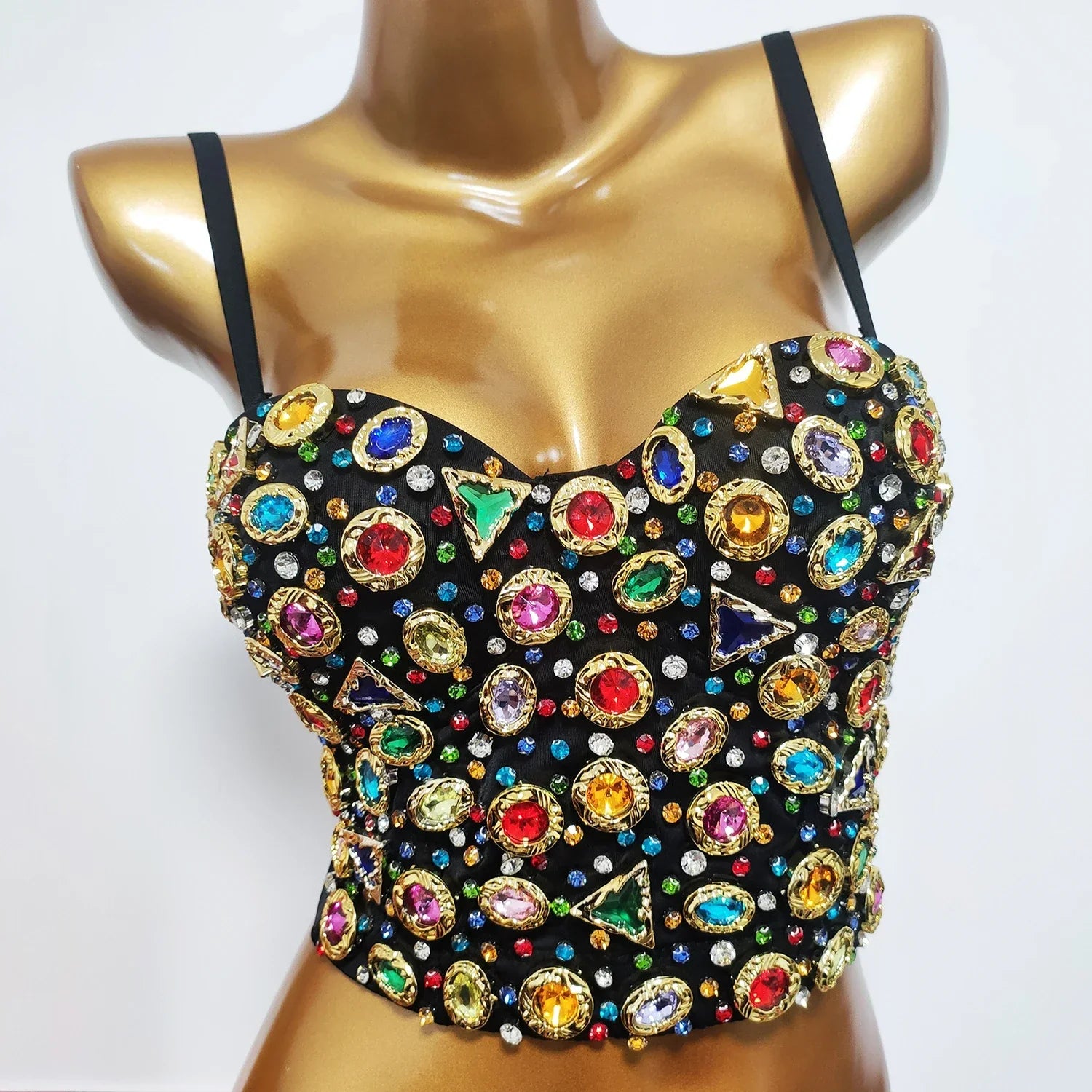 COLORFUL STONE CORSET TOP FOR PARTY