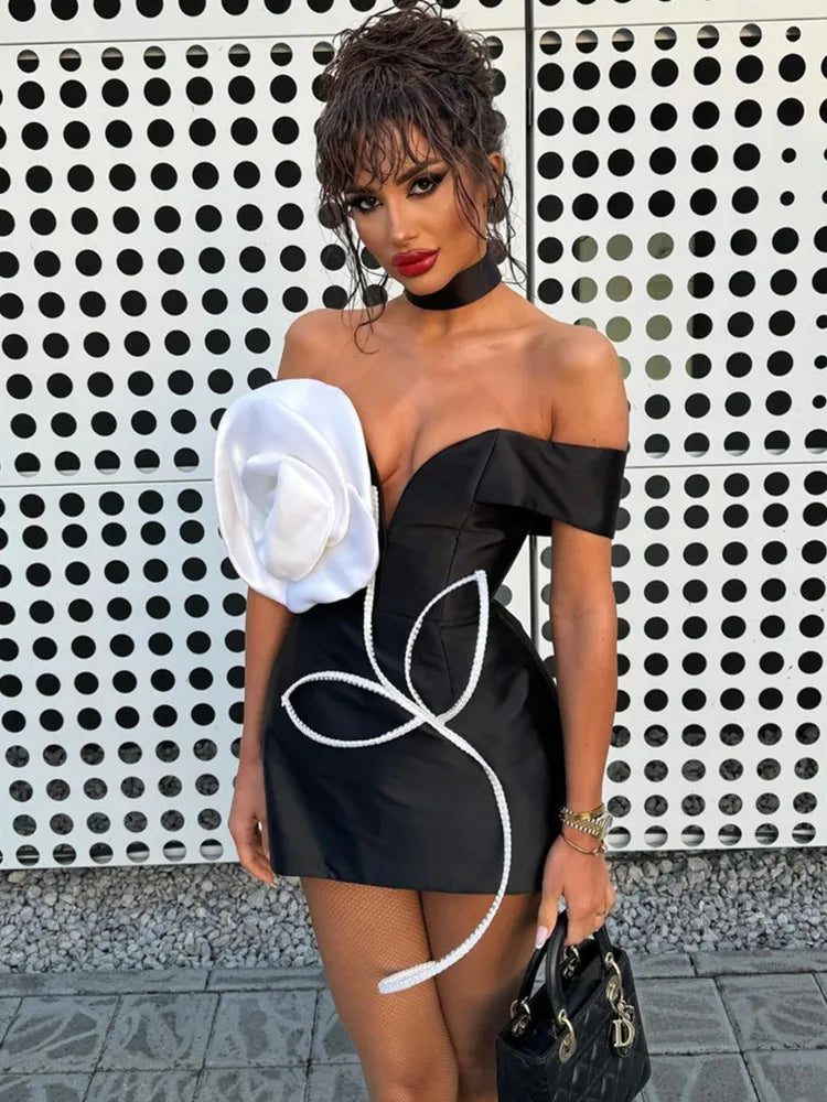 JUDITH MINI DRESS - SATIN COCKTAIL PARTY