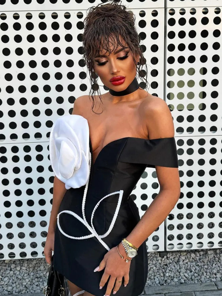 JUDITH MINI DRESS - SATIN COCKTAIL PARTY