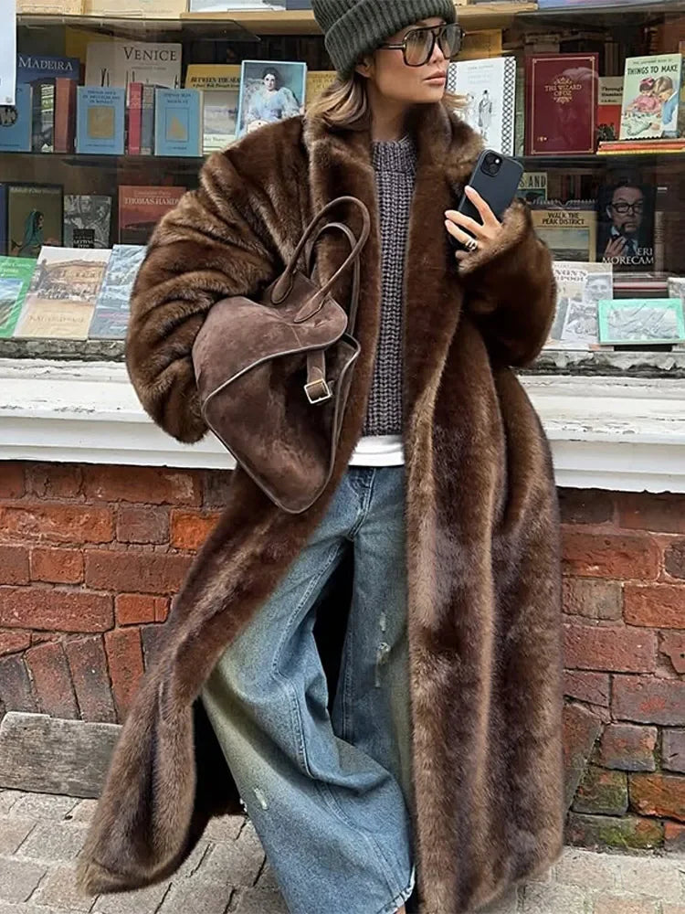 CHEYANNE FAUX FUR COAT: LONG, LUXE, WINTER PARTY