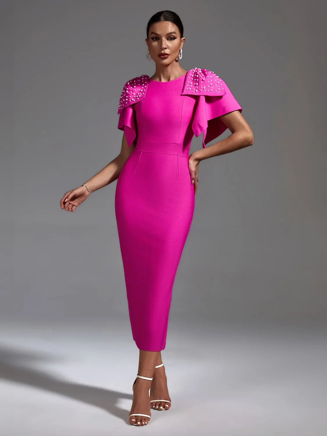 ARELY MIDI DRESS: ELEGANT A-LINE FOR WEDDING GUEST