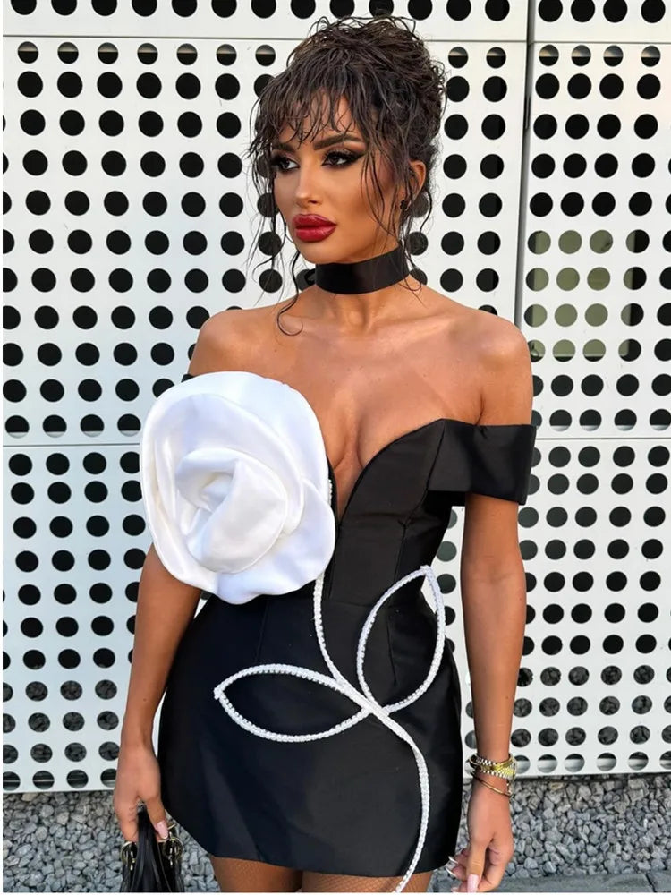 JUDITH MINI DRESS - SATIN COCKTAIL PARTY