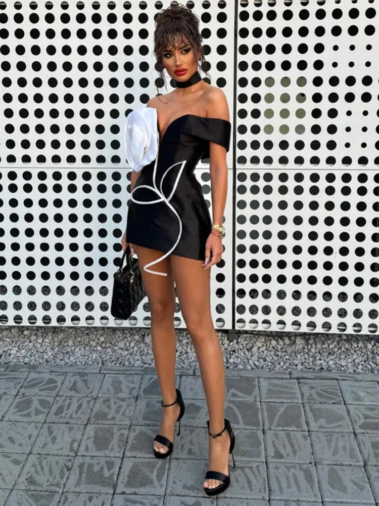 JUDITH MINI DRESS - SATIN COCKTAIL PARTY