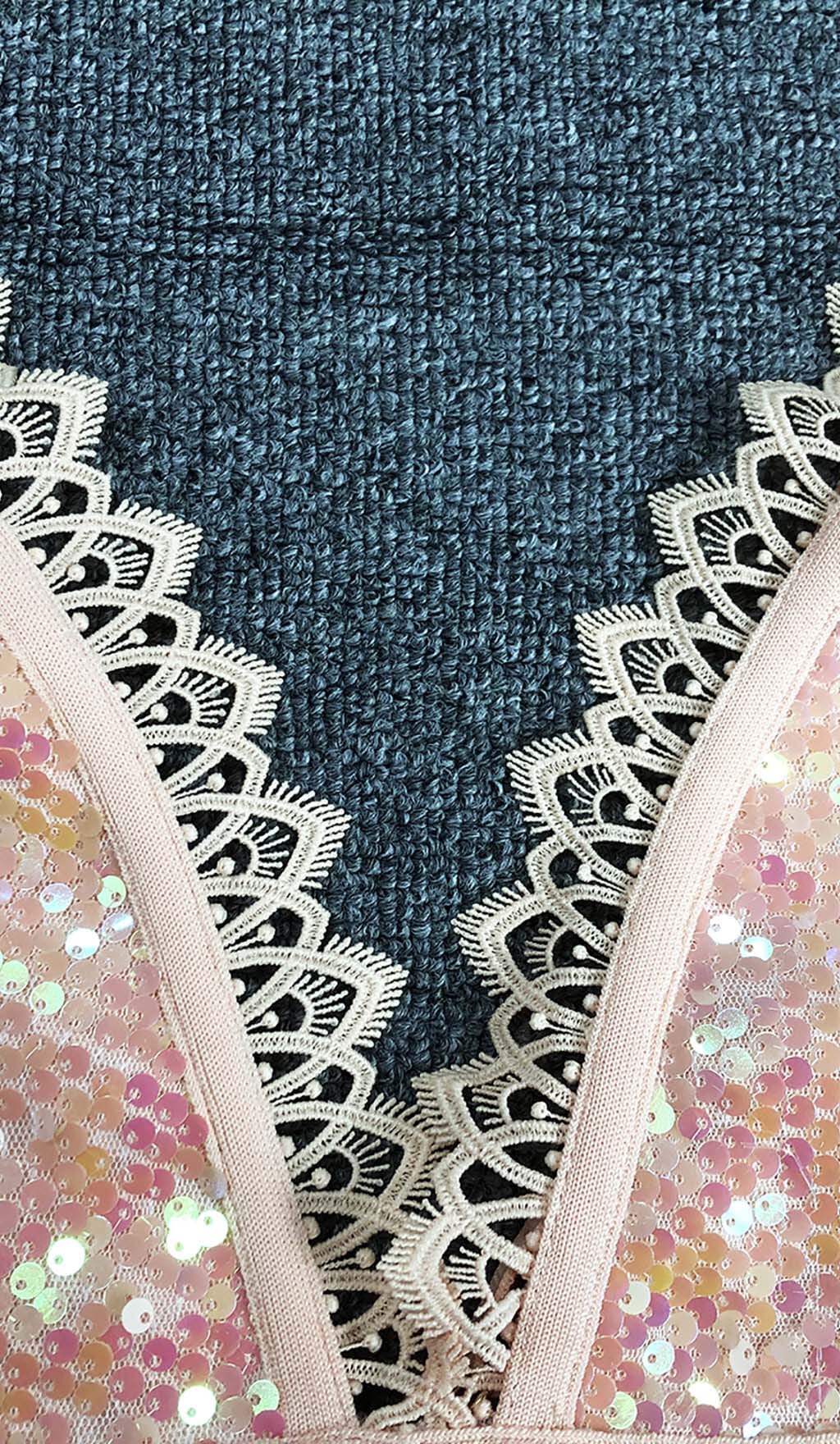 SEQUIN MIDI DRESS IN PINK - PARTY IRREGULAR