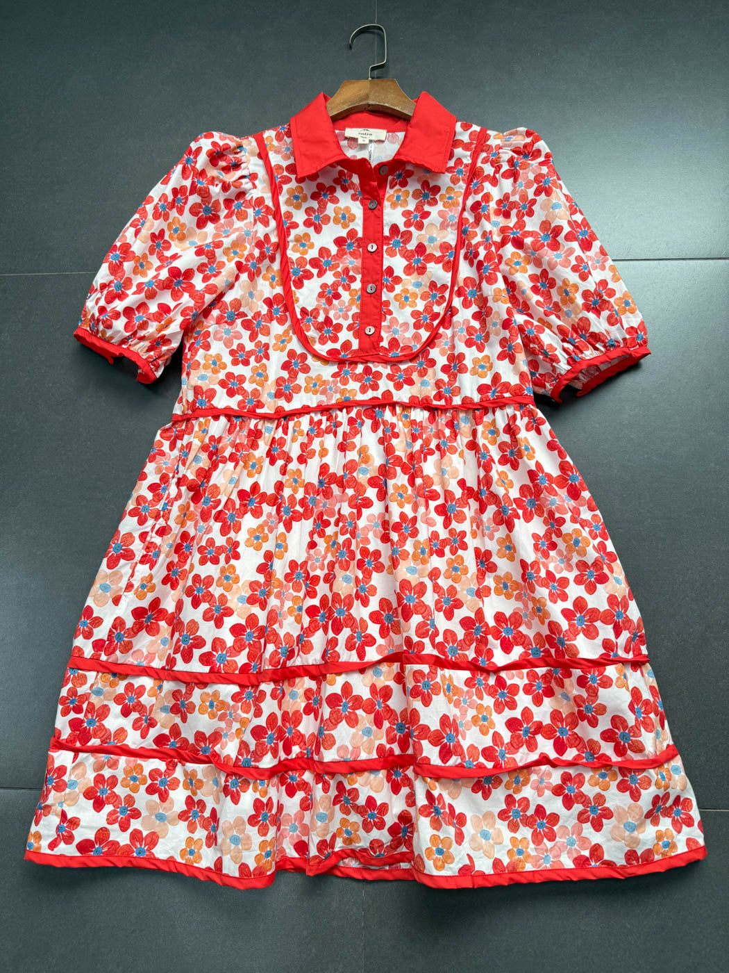 FLORAL COLLAR MINI DRESS FOR WEDDING