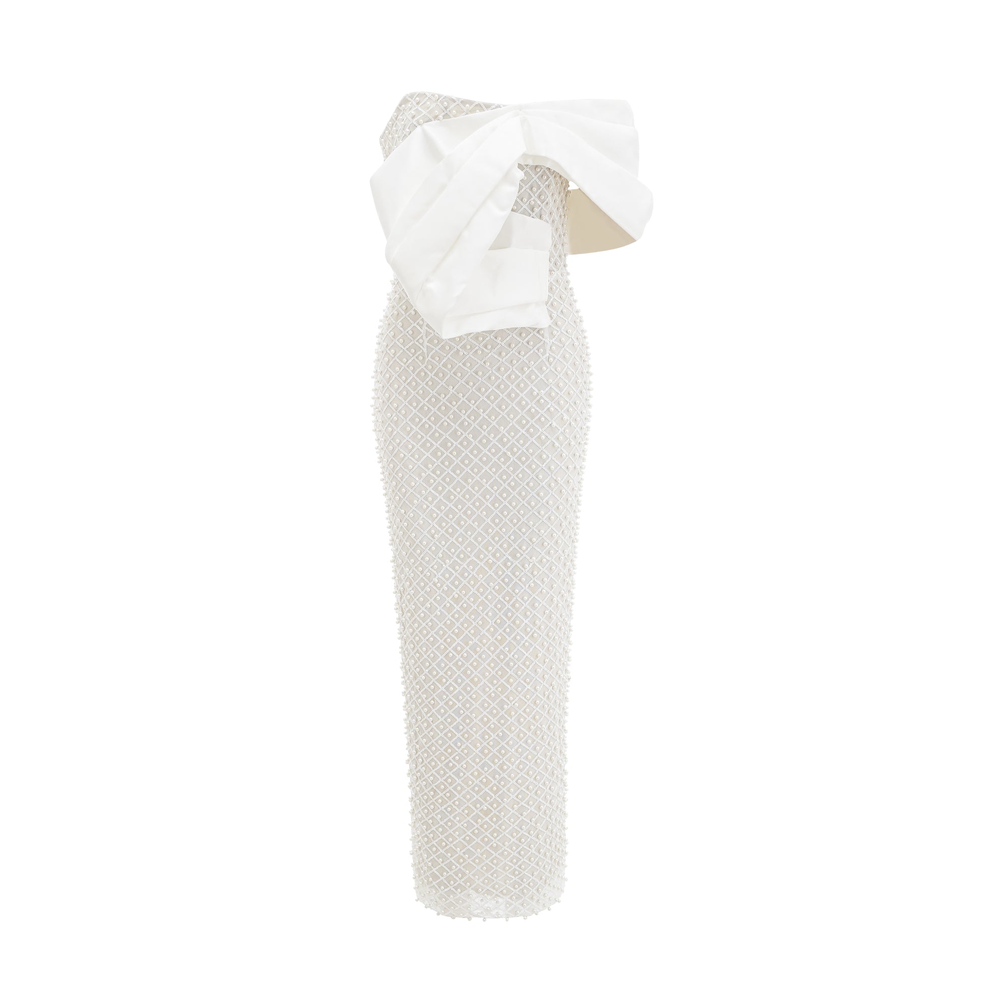 MAURA OFF-SHOULDER PEARL COCKTAIL DRESS