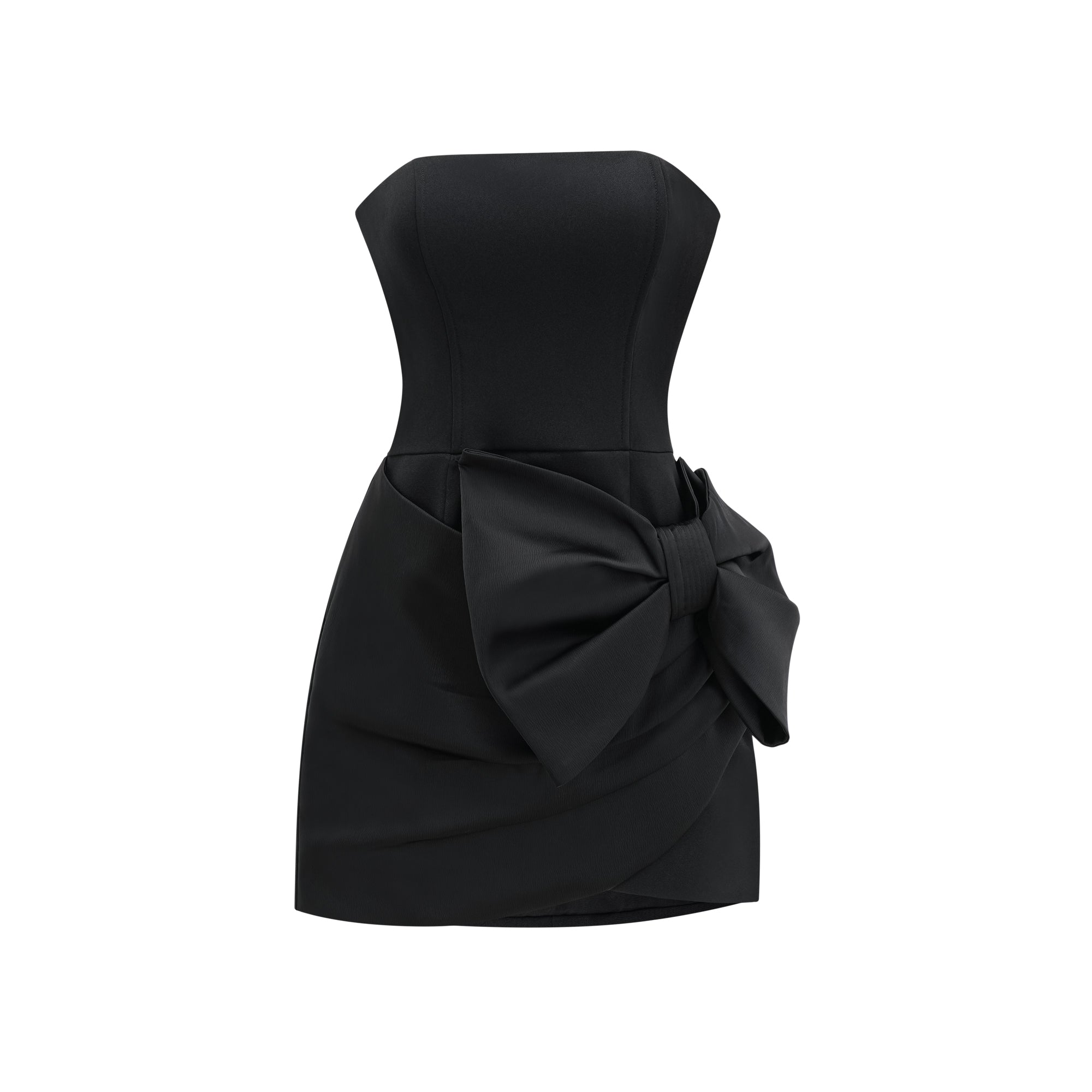 LANETTA ASYMMETRIC BOWKNOT DRESS
