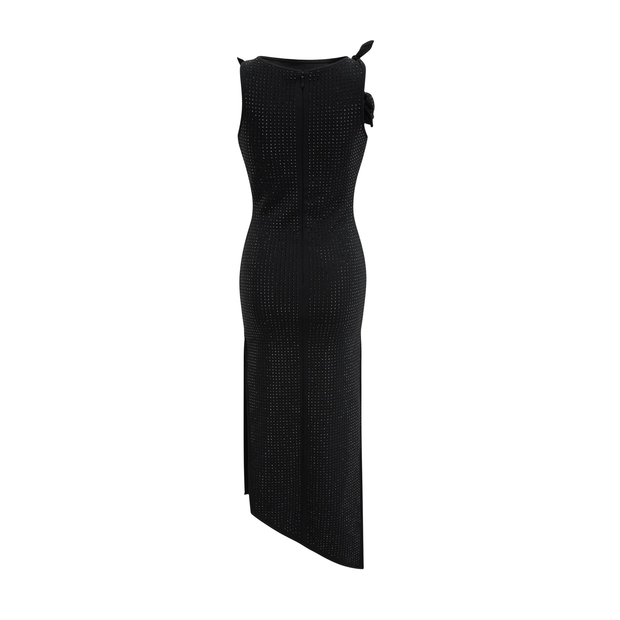 SOLANGE ASYMMETRIC EMBELLISHED MIDI DRESS FOR EVENTS
