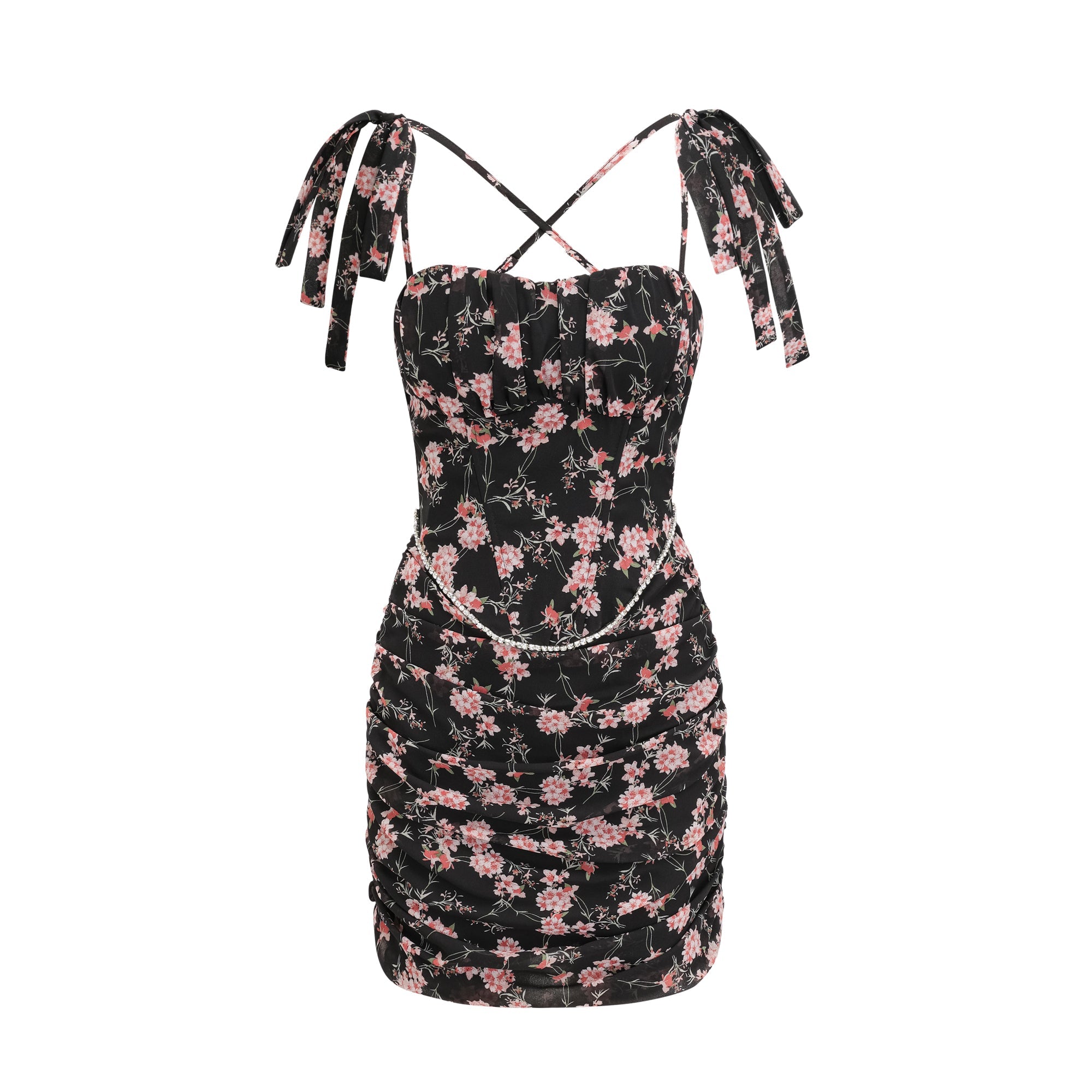 ISABEAU FLORAL PRINT MINI PARTY DRESS