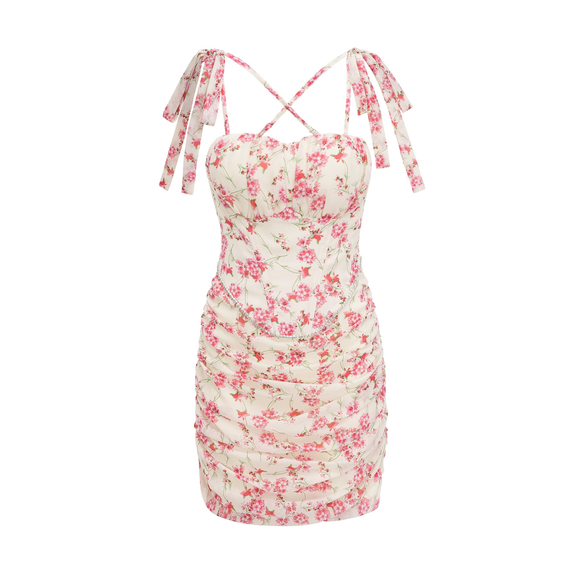ISABEAU FLORAL PRINT MINI PARTY DRESS